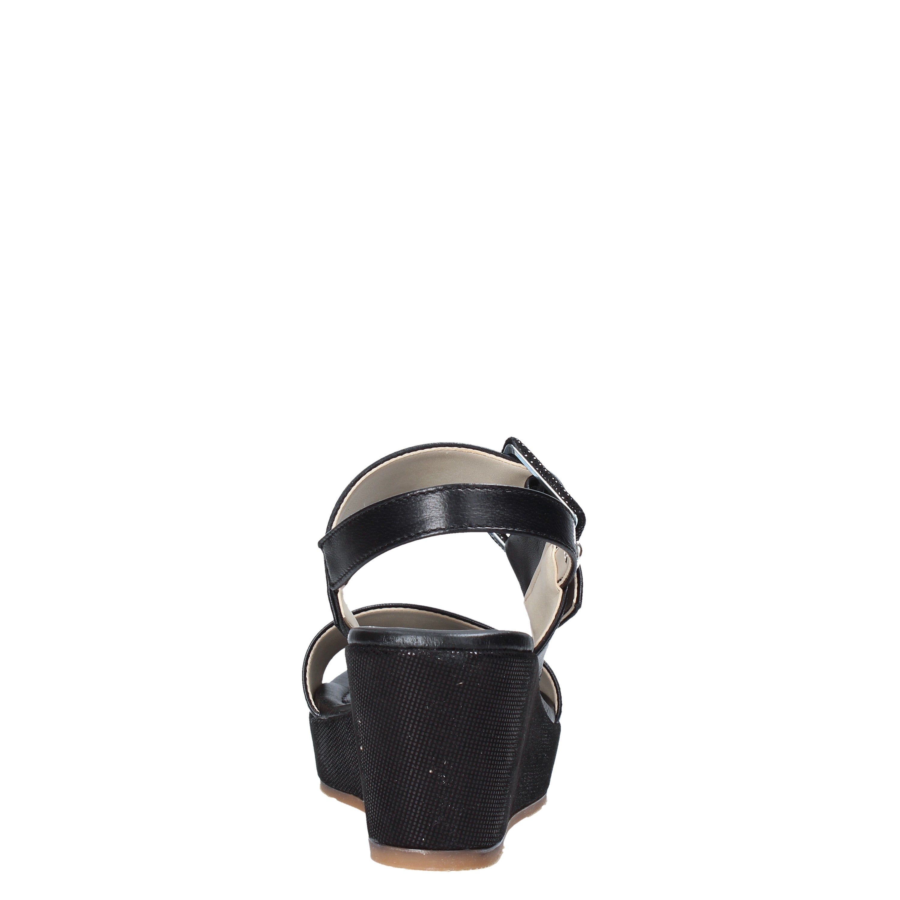 Sandali zeppa Nero Valleverde