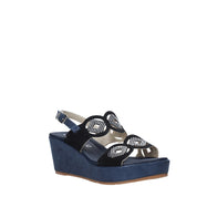 Sandali zeppa Blu Valleverde