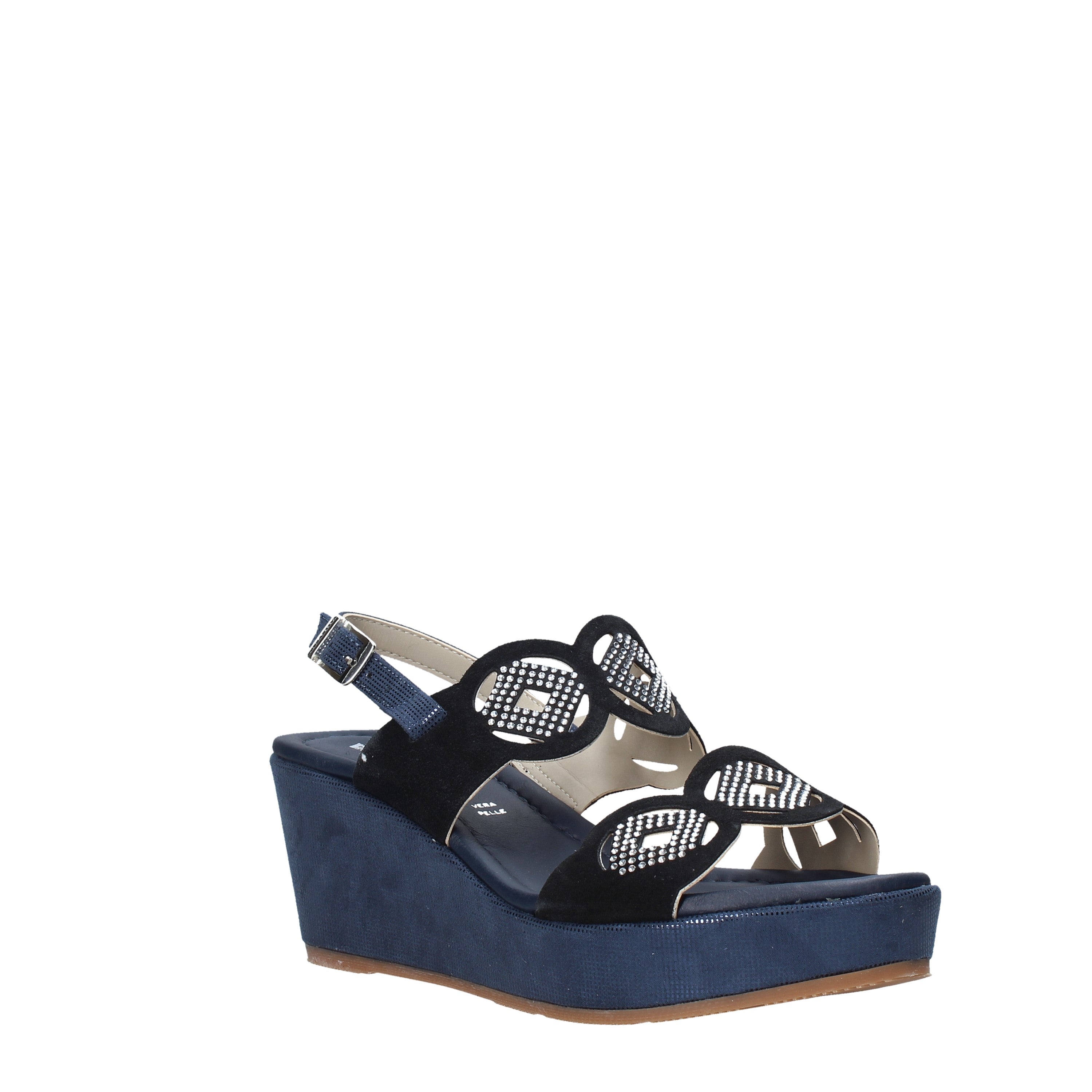 Sandali zeppa Blu Valleverde