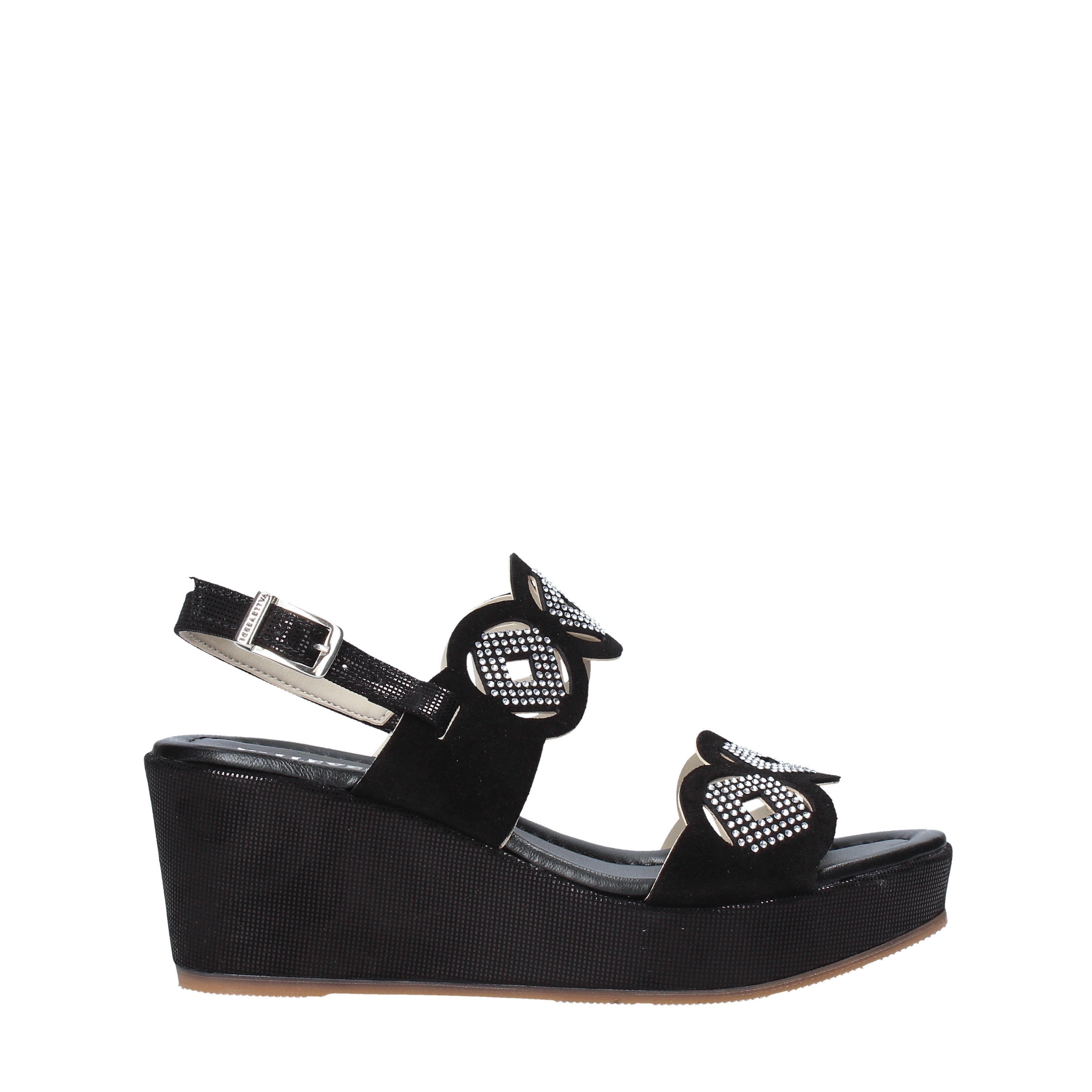 Sandali zeppa Nero Valleverde