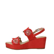 Sandali zeppa Rosso Valleverde