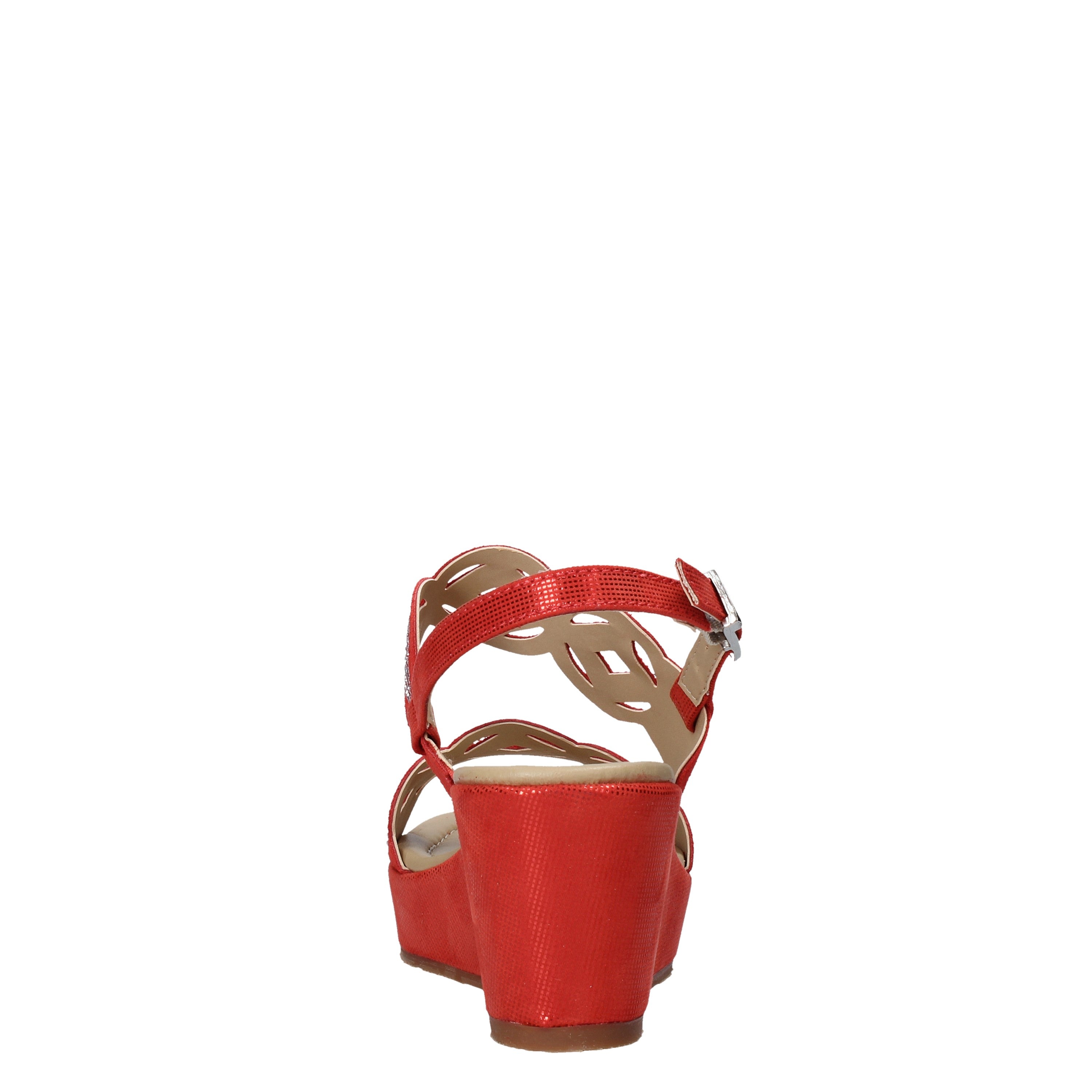 Sandali zeppa Rosso Valleverde