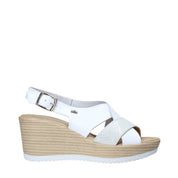 Sandali zeppa Bianco Valleverde