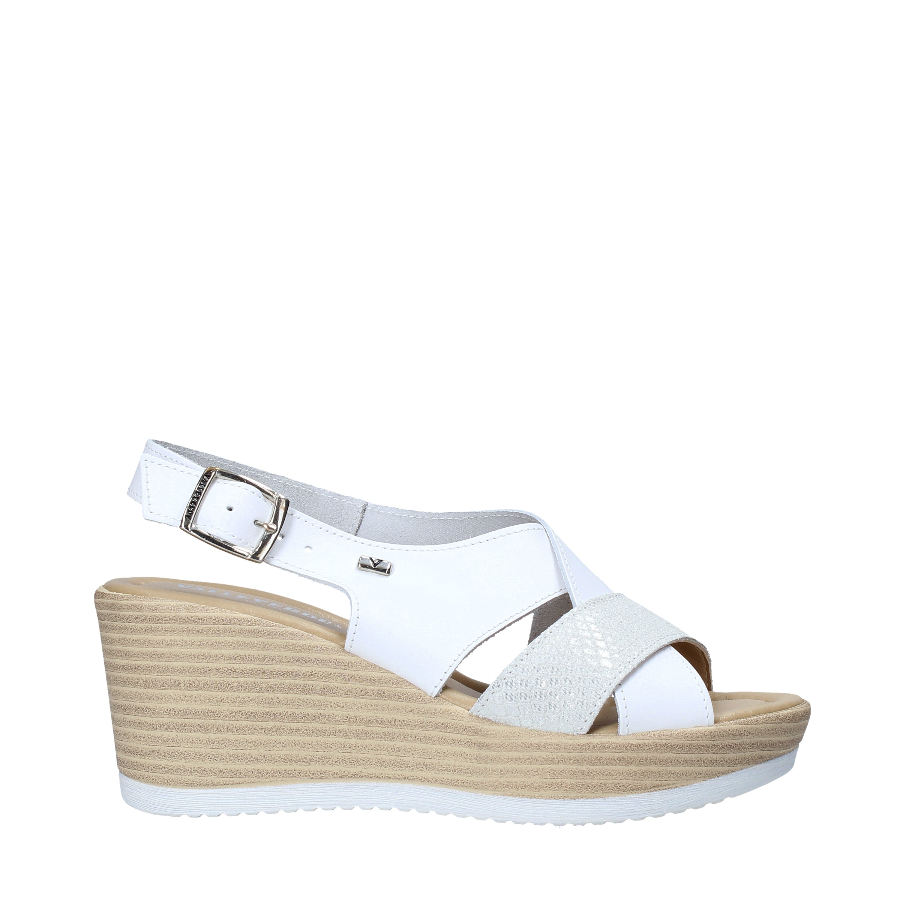 Sandali zeppa Bianco Valleverde