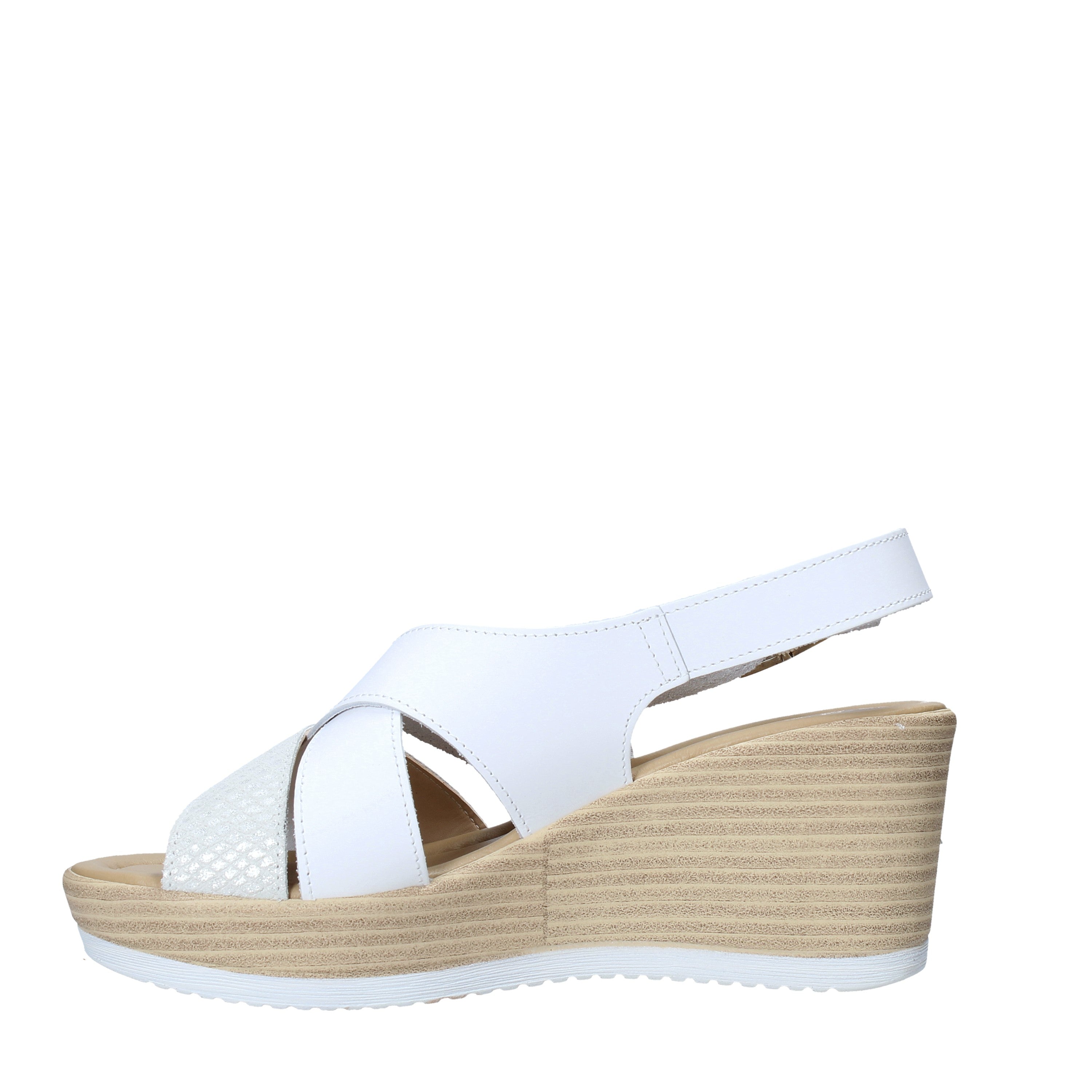 Sandali zeppa Bianco Valleverde