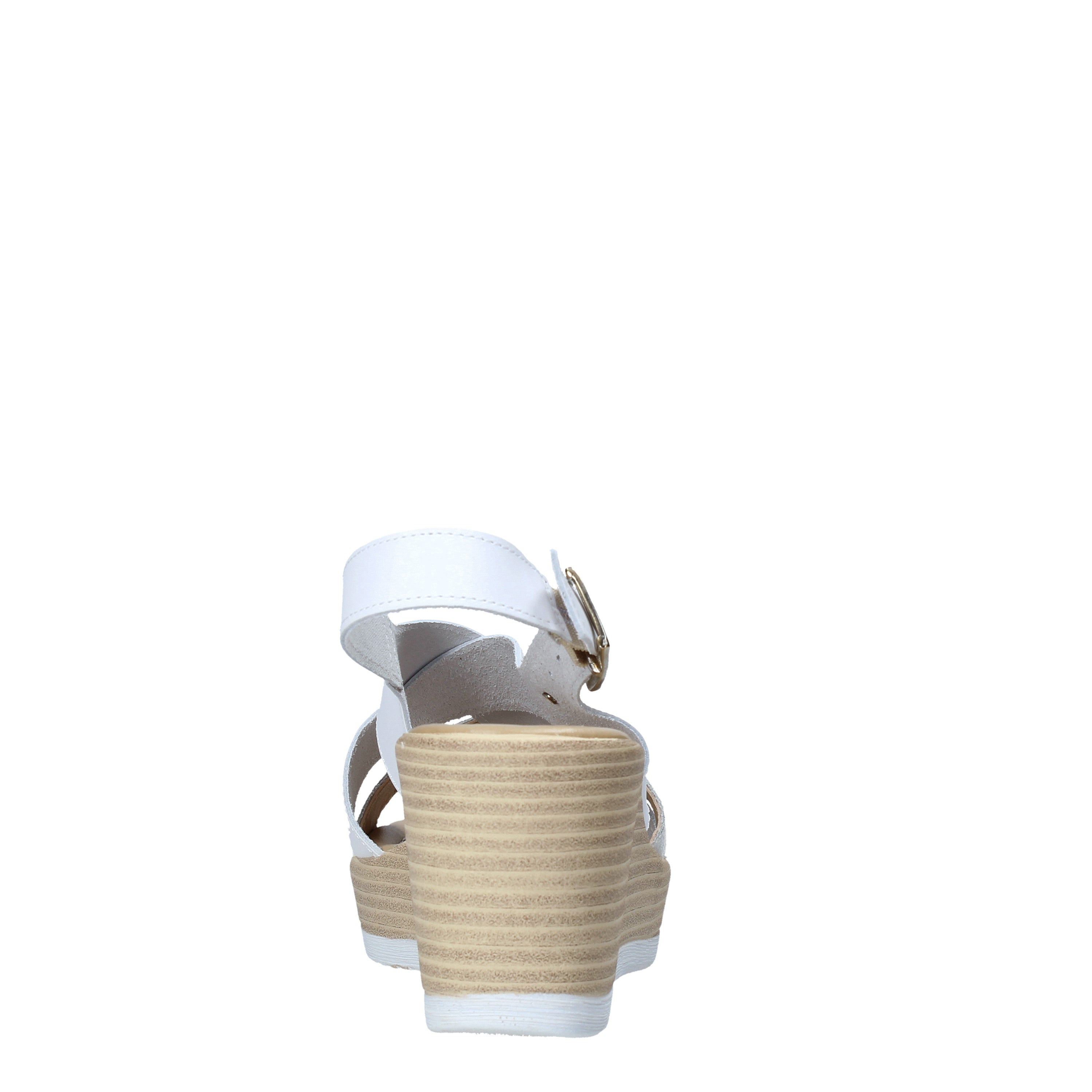 Sandali zeppa Bianco Valleverde