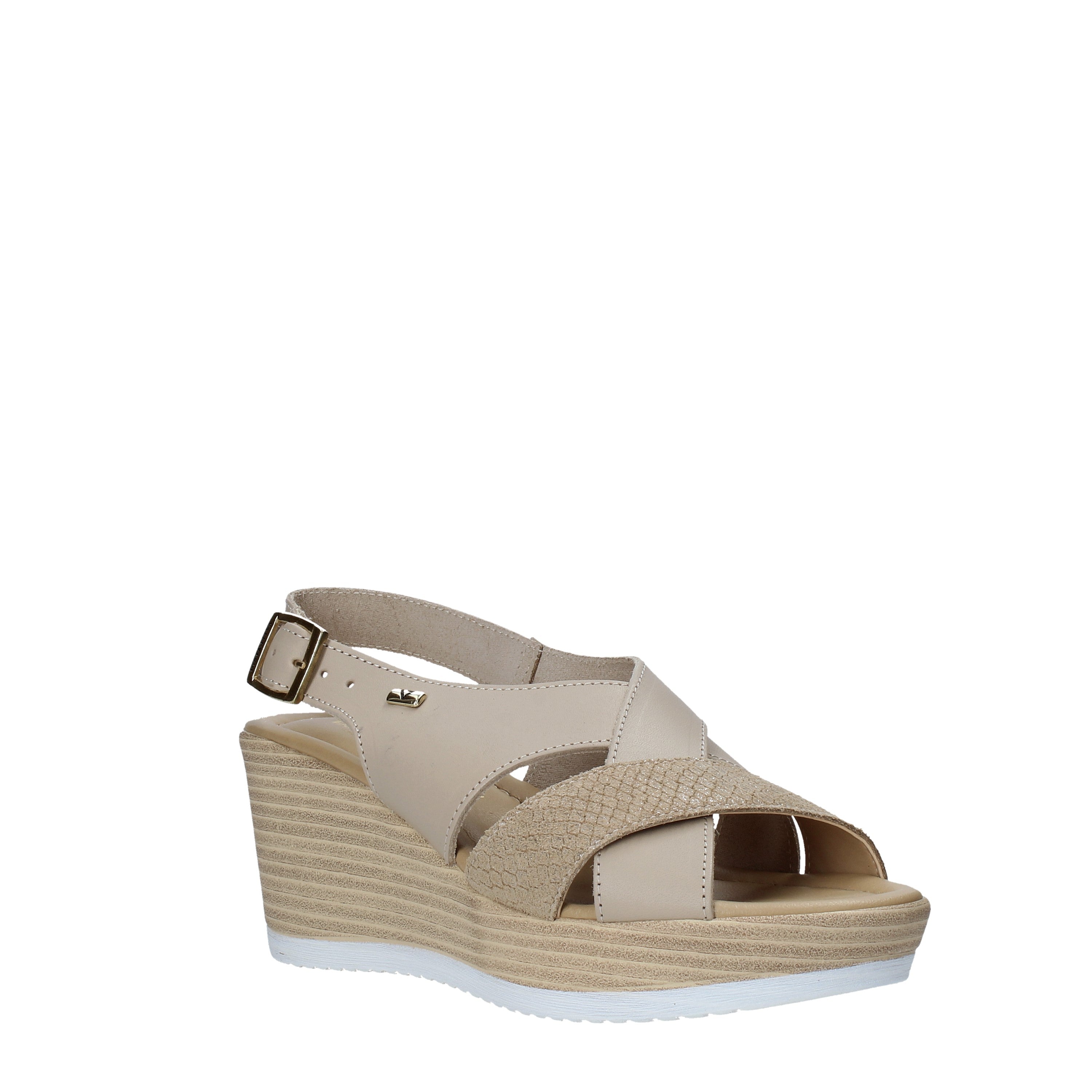 Sandali zeppa Grigio Valleverde