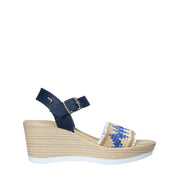 Sandali zeppa Blu Valleverde