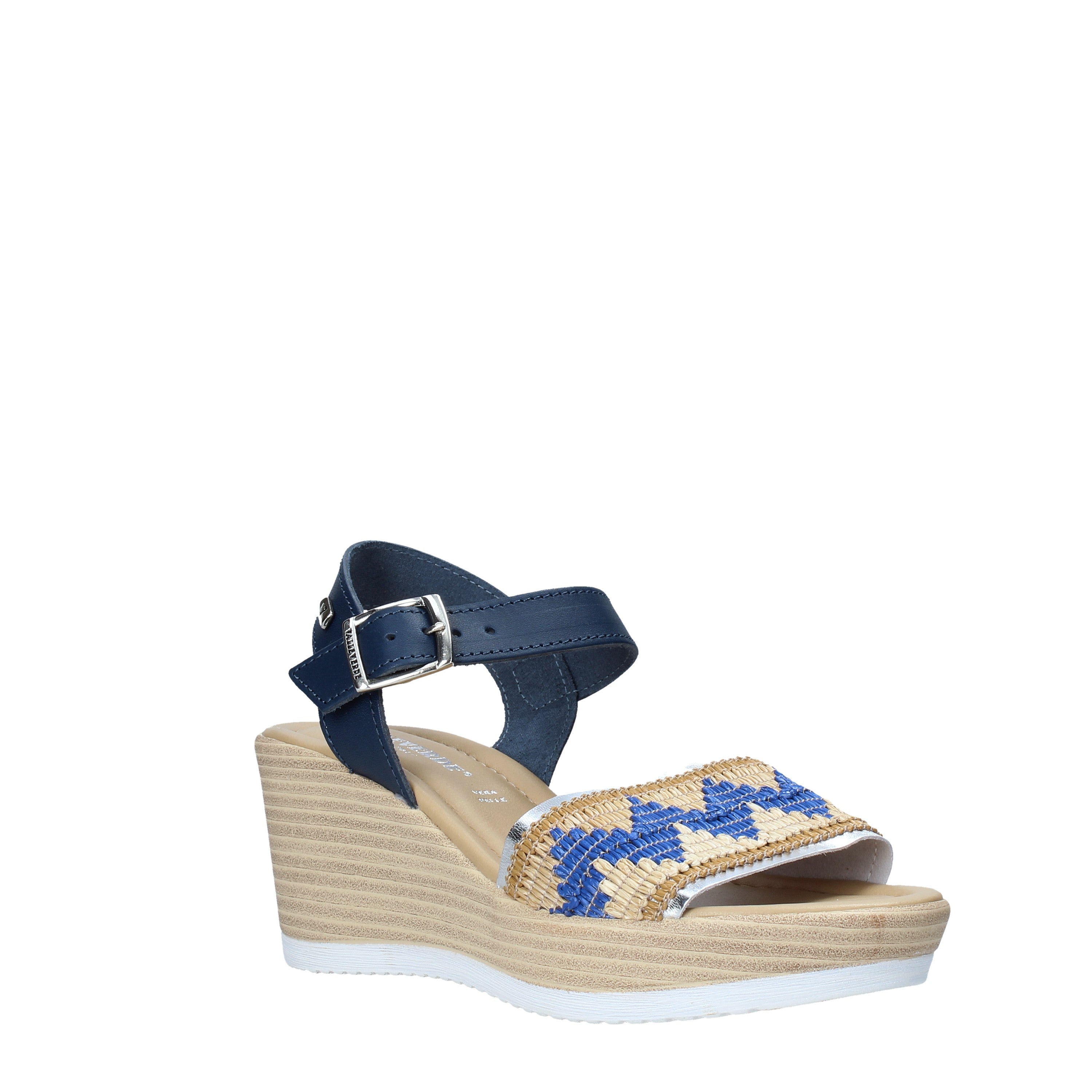 Sandali zeppa Blu Valleverde