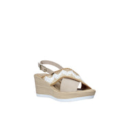 Sandali zeppa Beige Valleverde