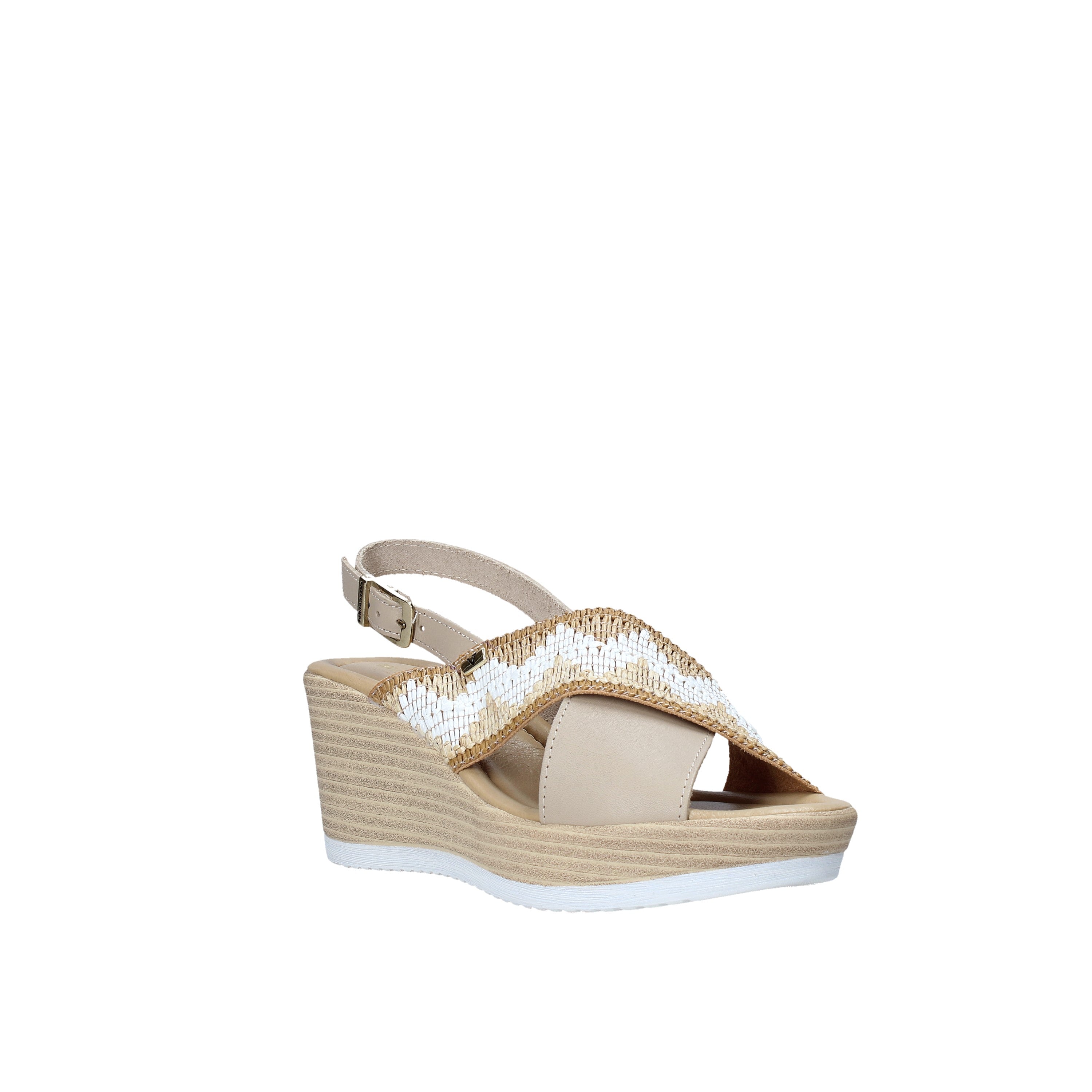 Sandali zeppa Beige Valleverde