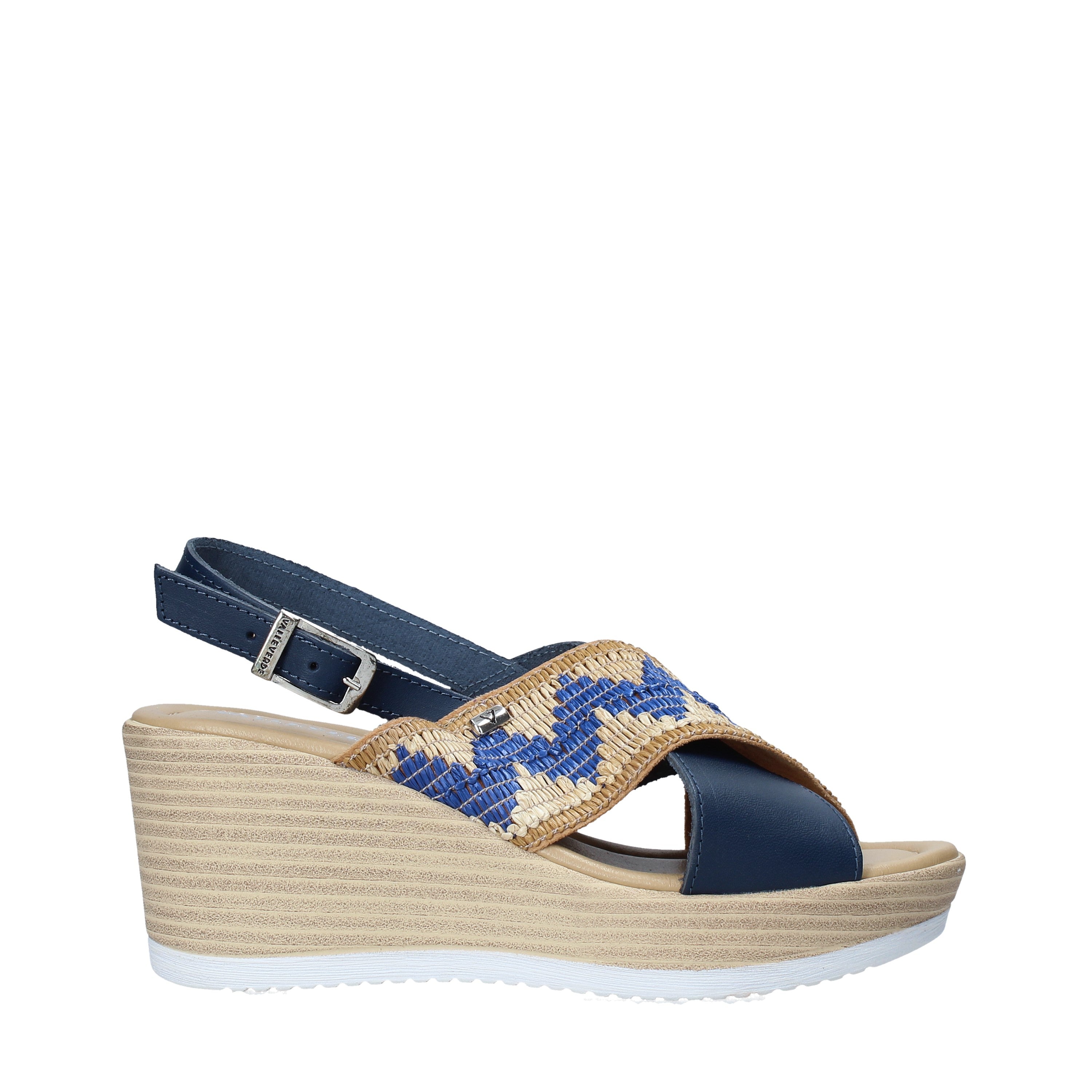Sandali zeppa Blu Valleverde