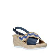 Sandali zeppa Blu Valleverde