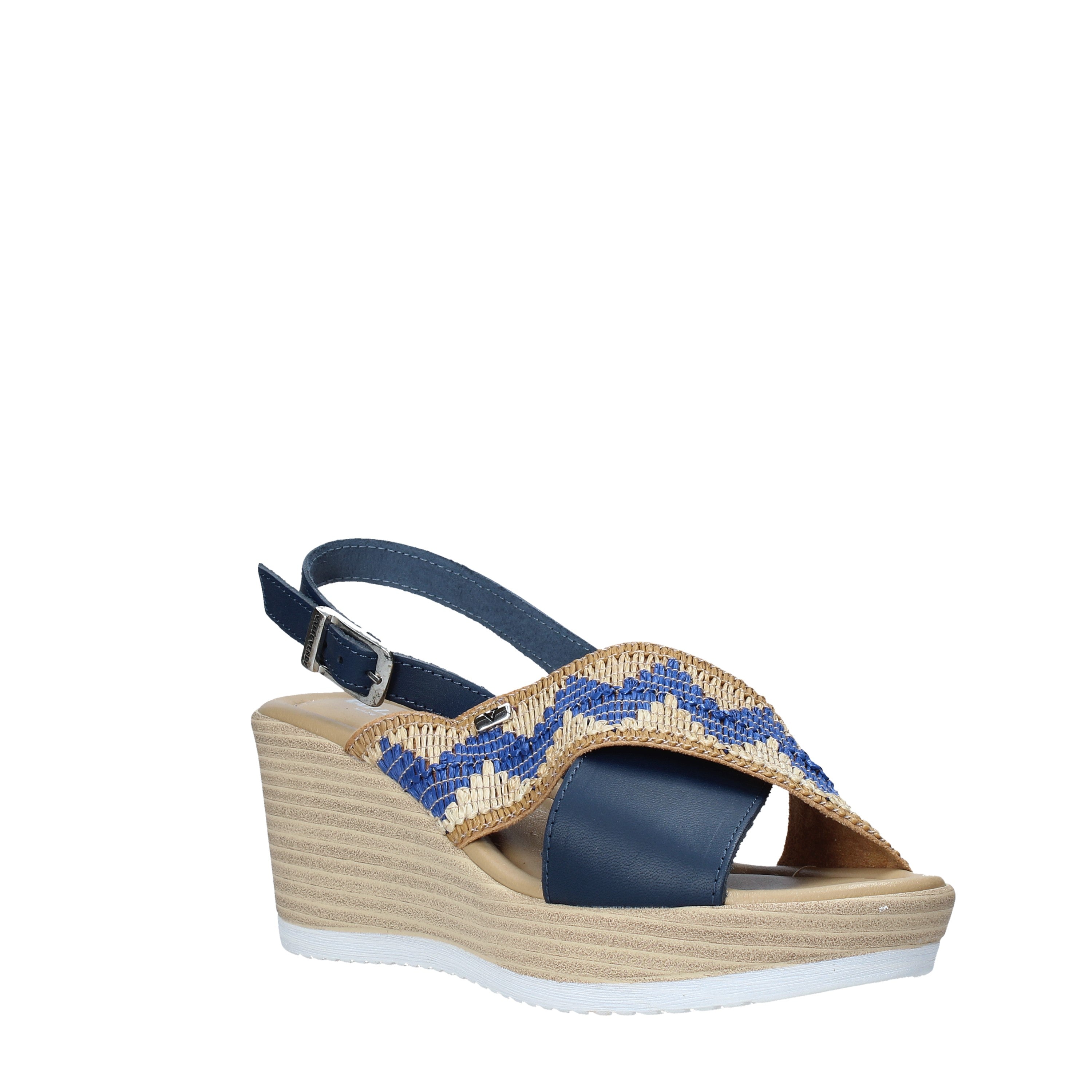 Sandali zeppa Blu Valleverde