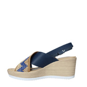 Sandali zeppa Blu Valleverde