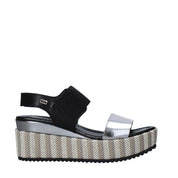 Sandali zeppa Nero Valleverde