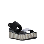 Sandali zeppa Nero Valleverde