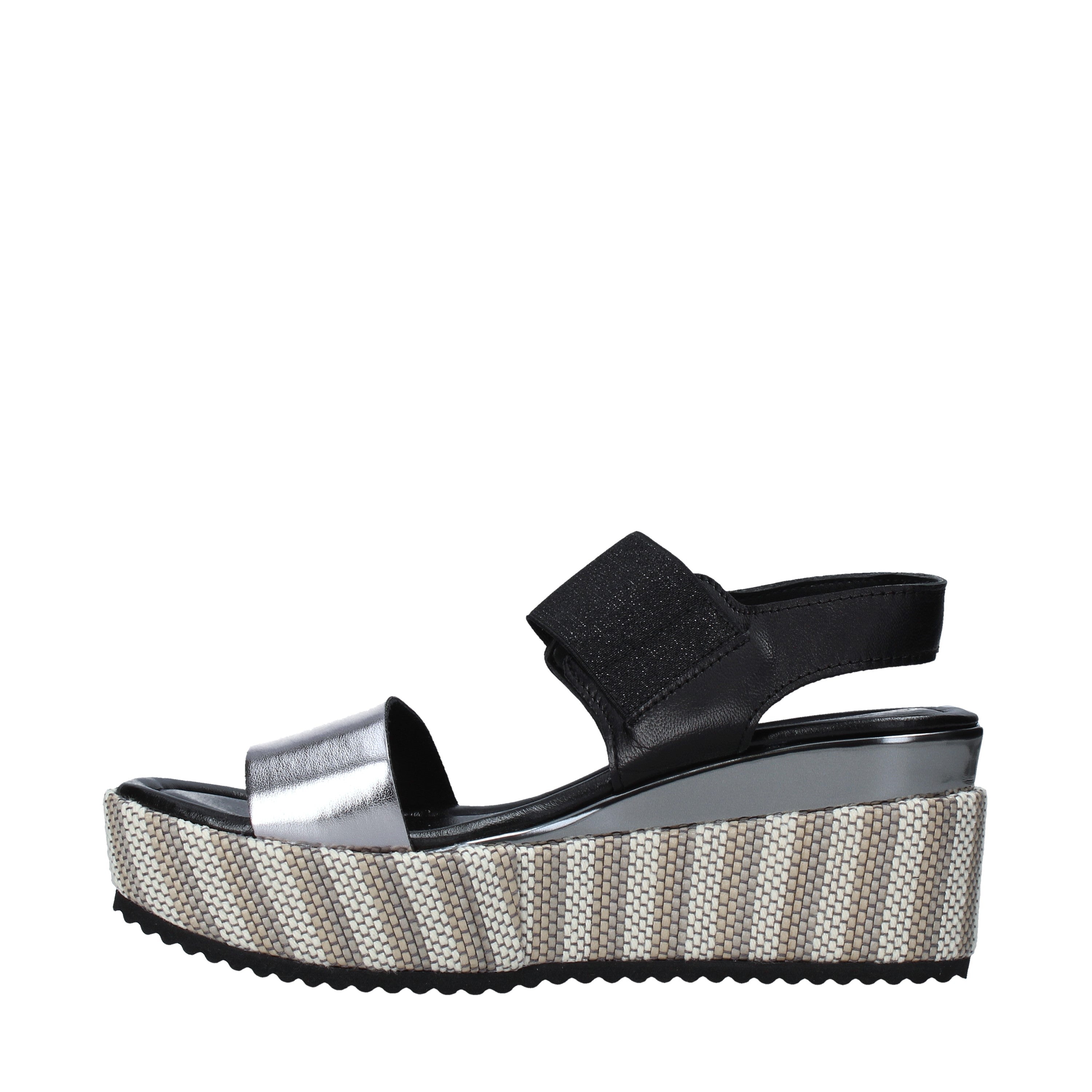 Sandali zeppa Nero Valleverde