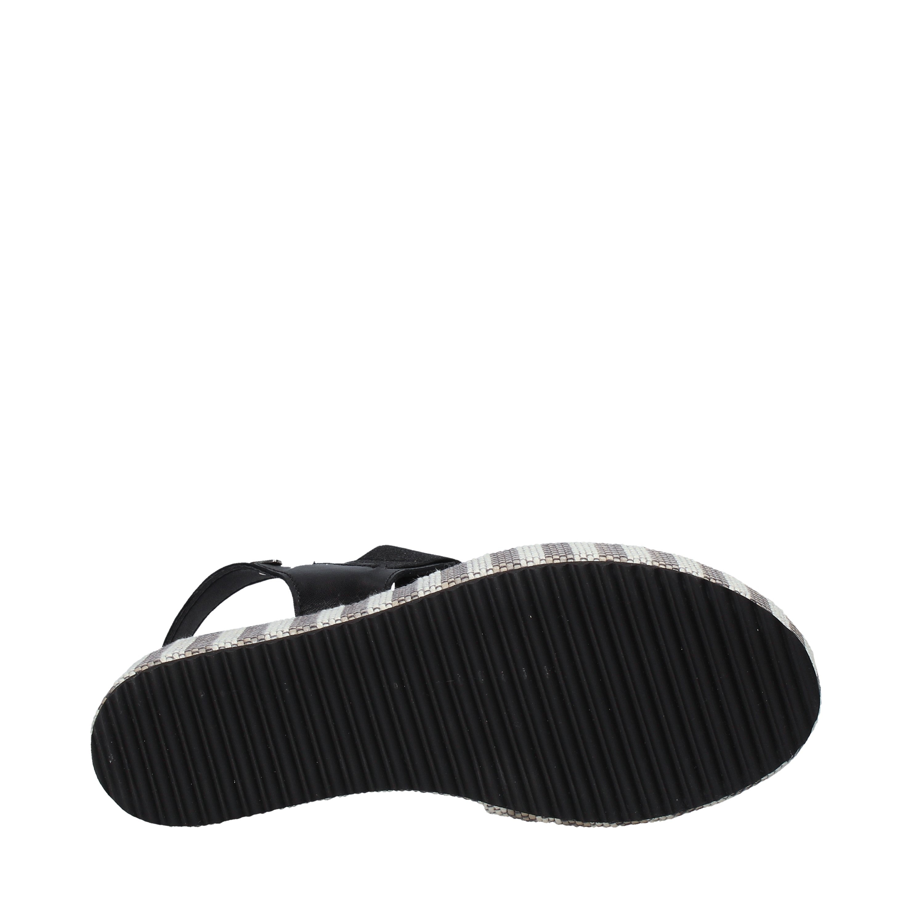 Sandali zeppa Nero Valleverde