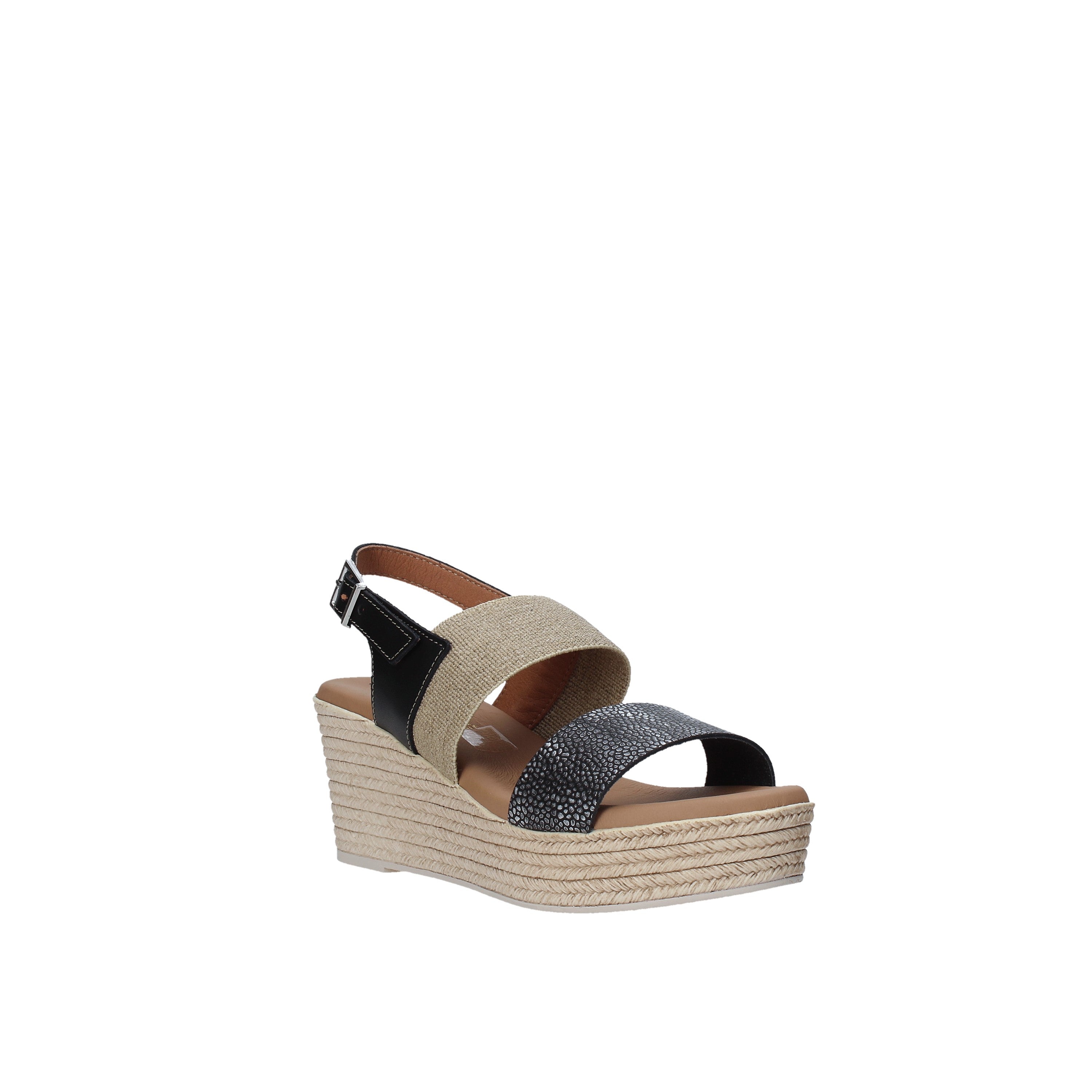 Sandali zeppa Nero Valleverde