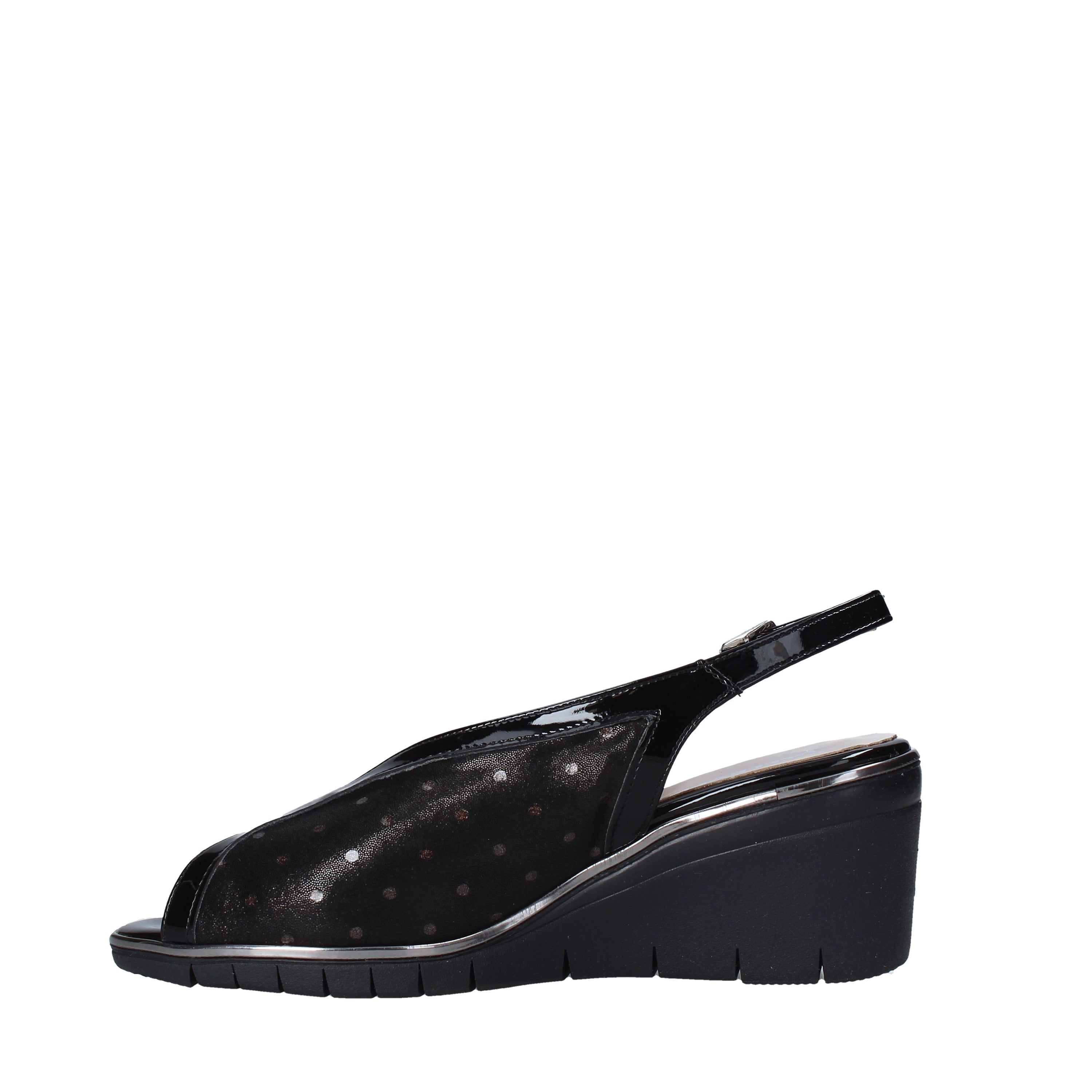 Sandali zeppa Nero Valleverde