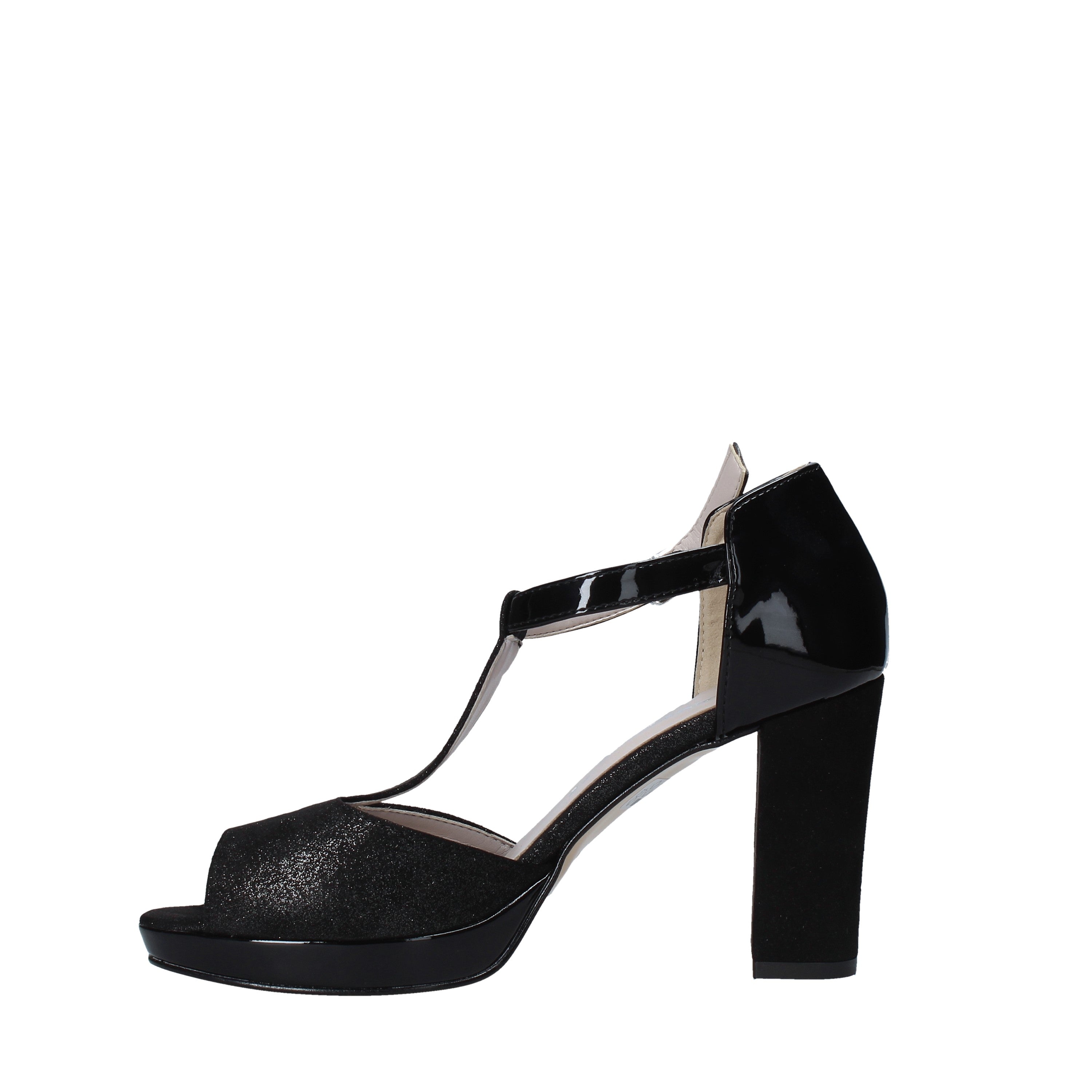 Sandali tacco Nero Valleverde