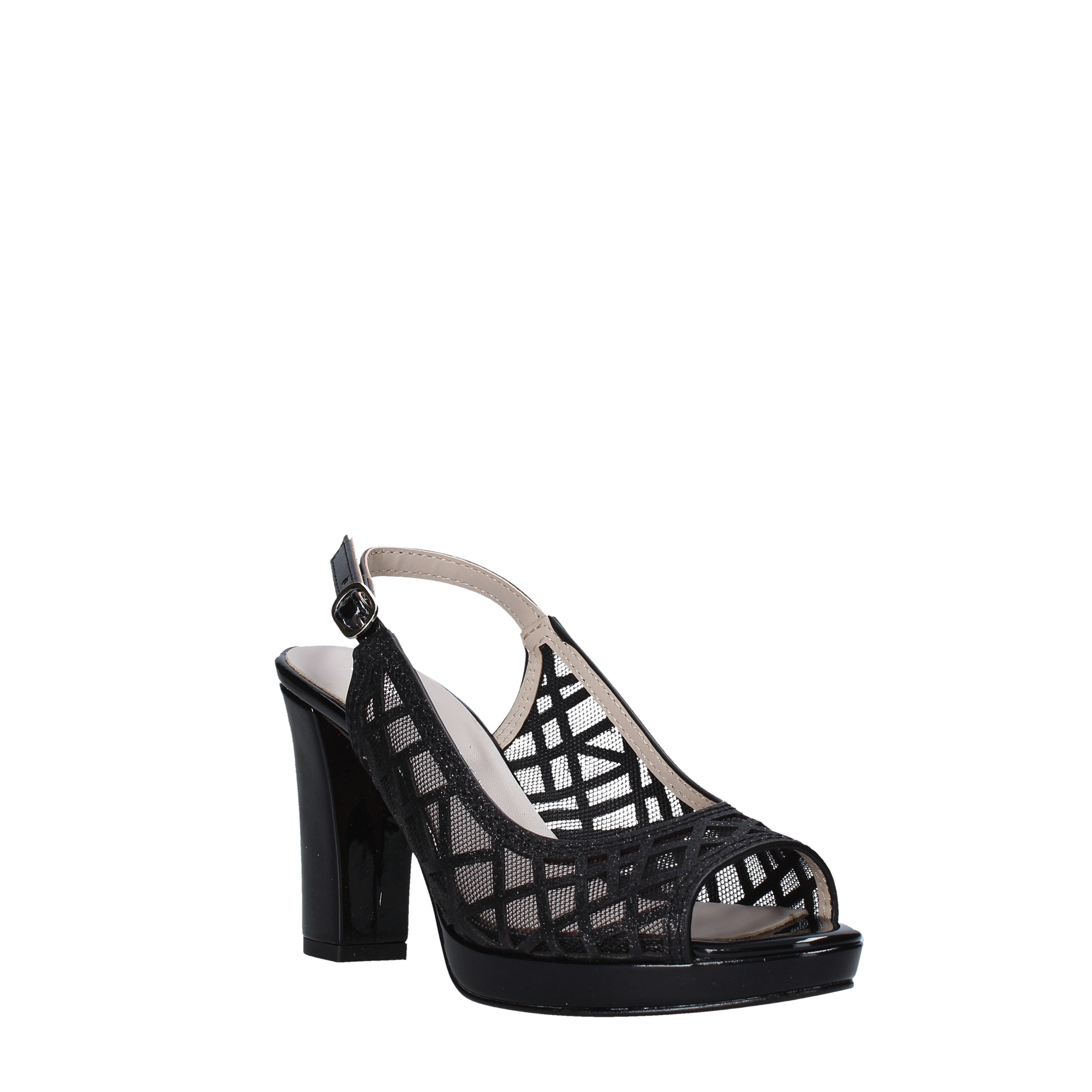 Sandali tacco Nero Valleverde