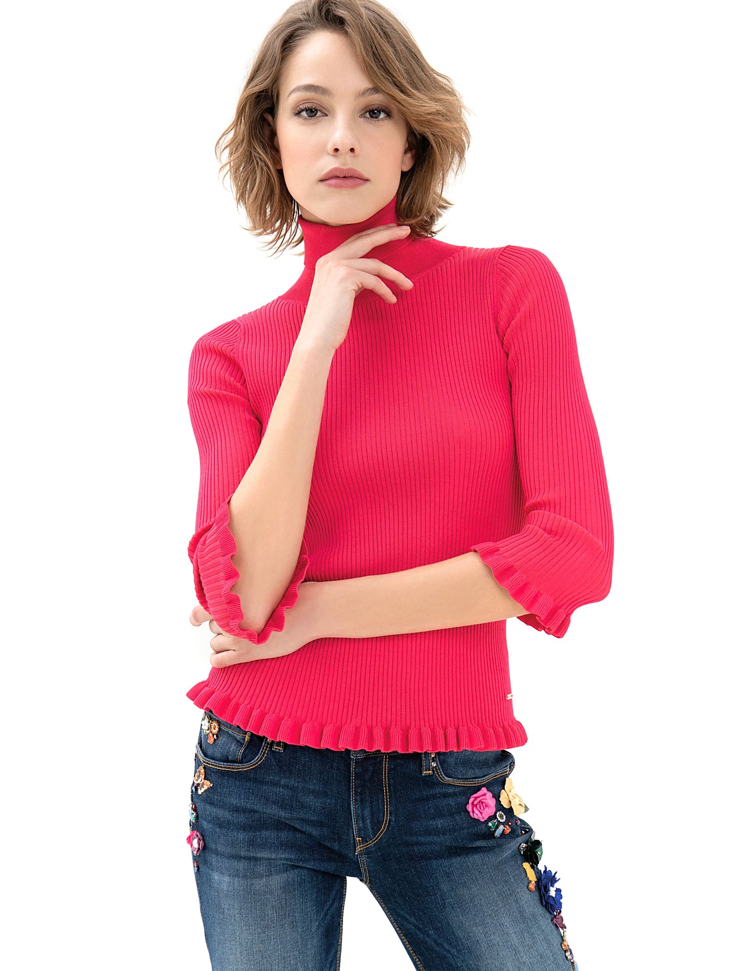 Maglie a collo alto Rosa Fracomina