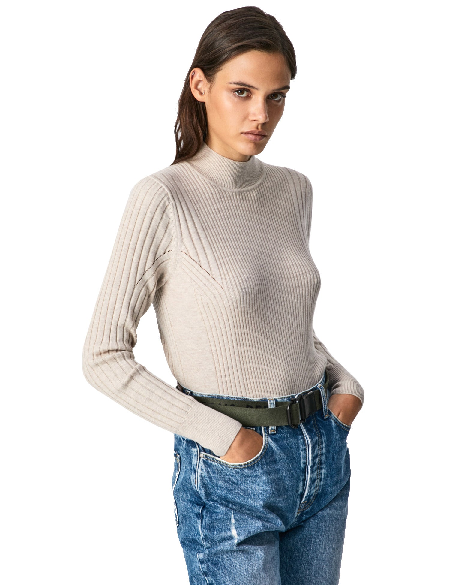 Maglie a collo alto Beige Pepe Jeans