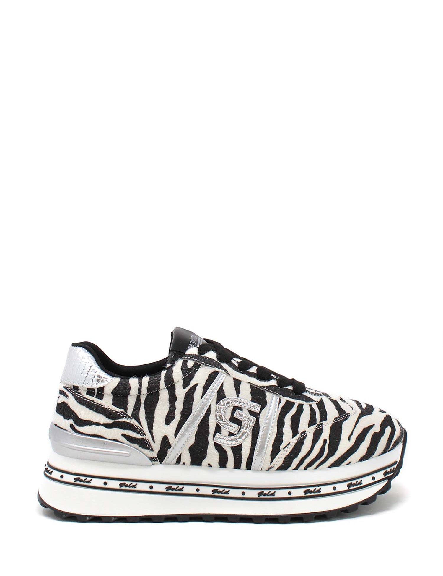 Sneakers Nero Zebrato Gold&gold