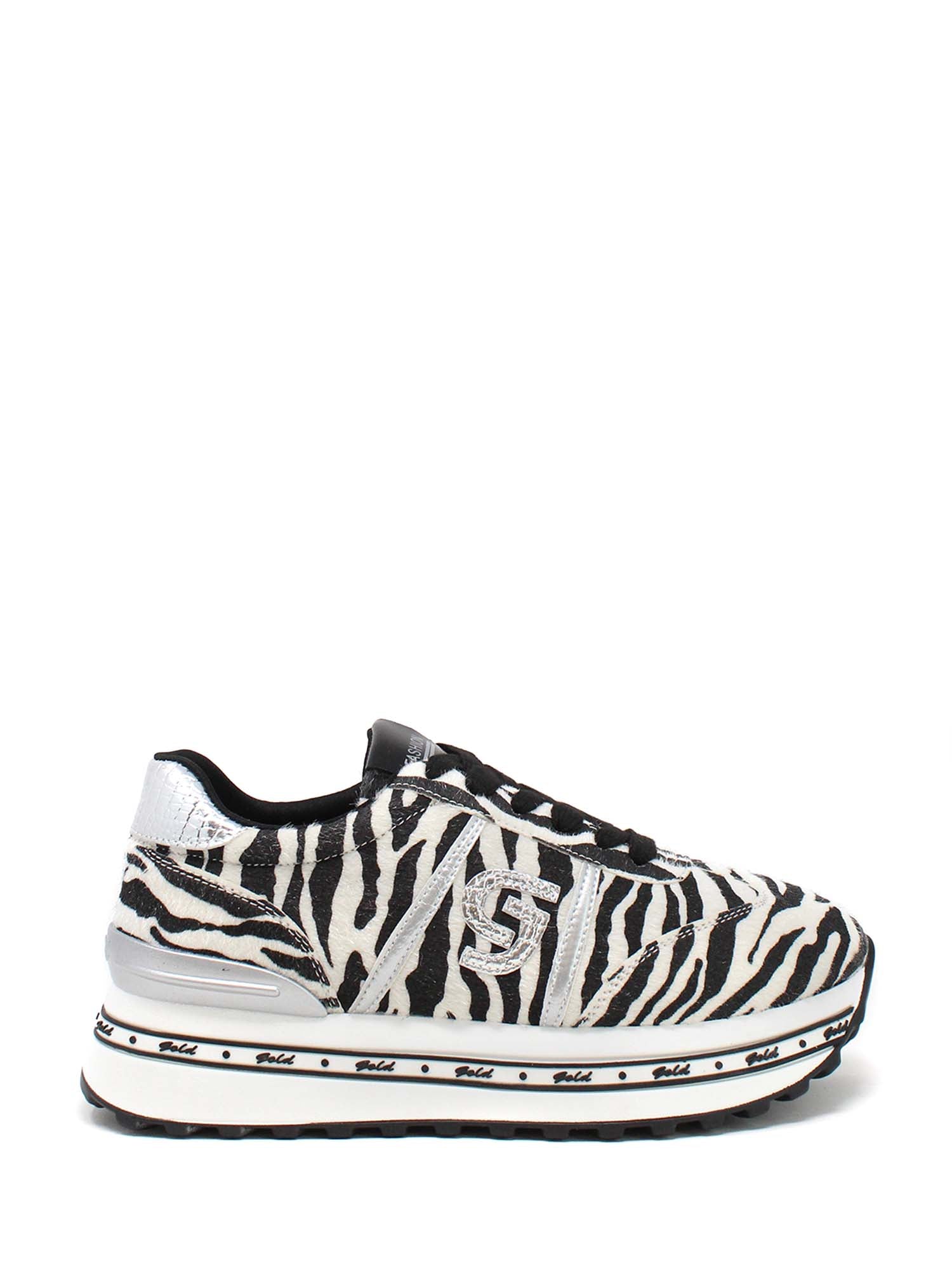 Sneakers Nero Zebrato Gold&gold
