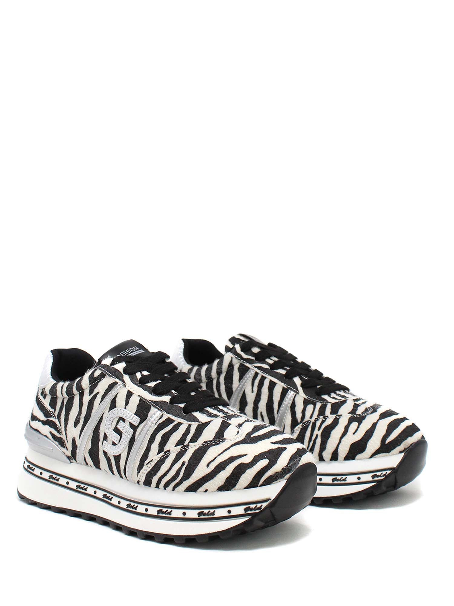 Sneakers Nero Zebrato Gold&gold