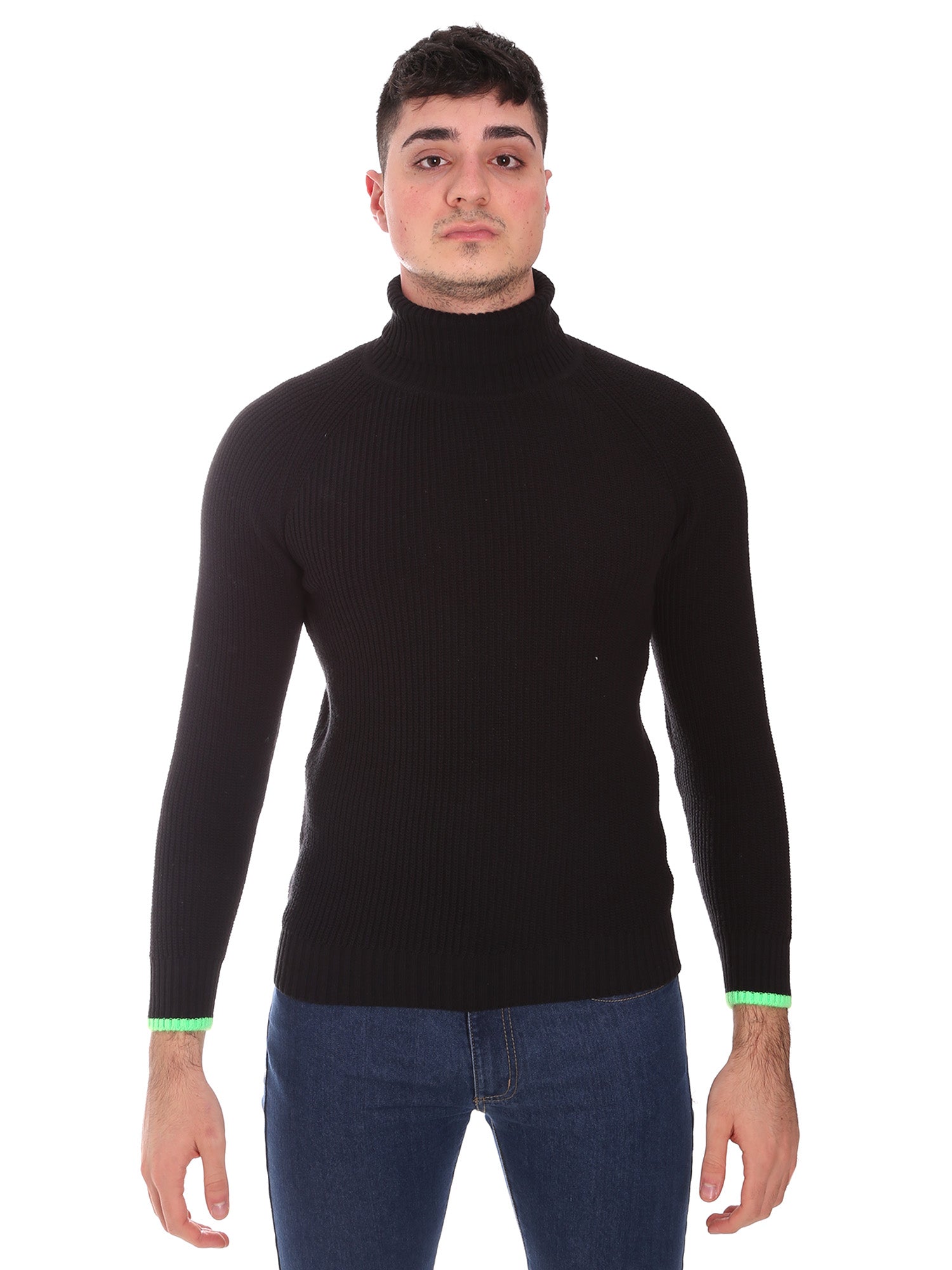 Maglie a collo alto Nero Gabardine