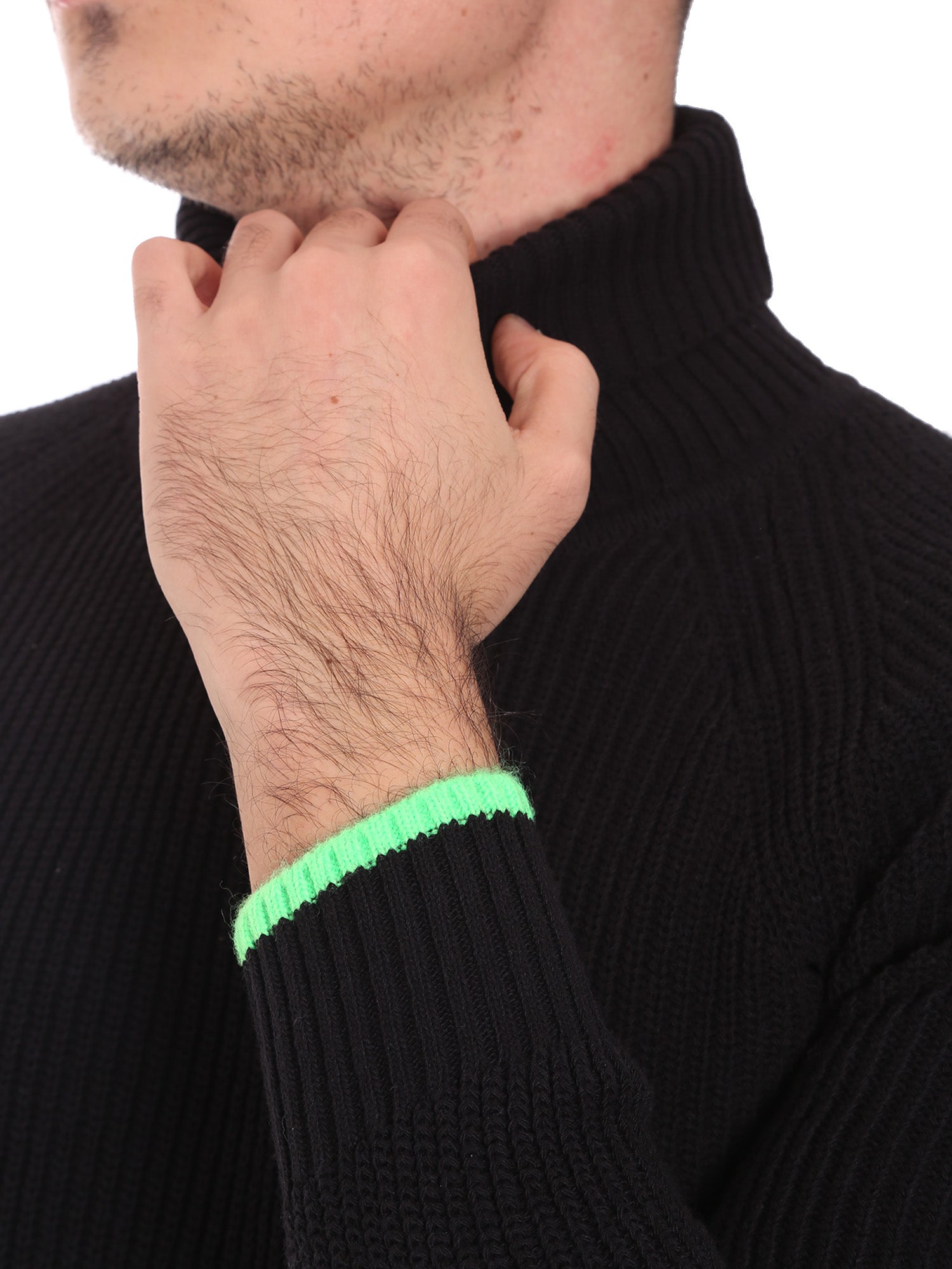 Maglie a collo alto Nero Gabardine