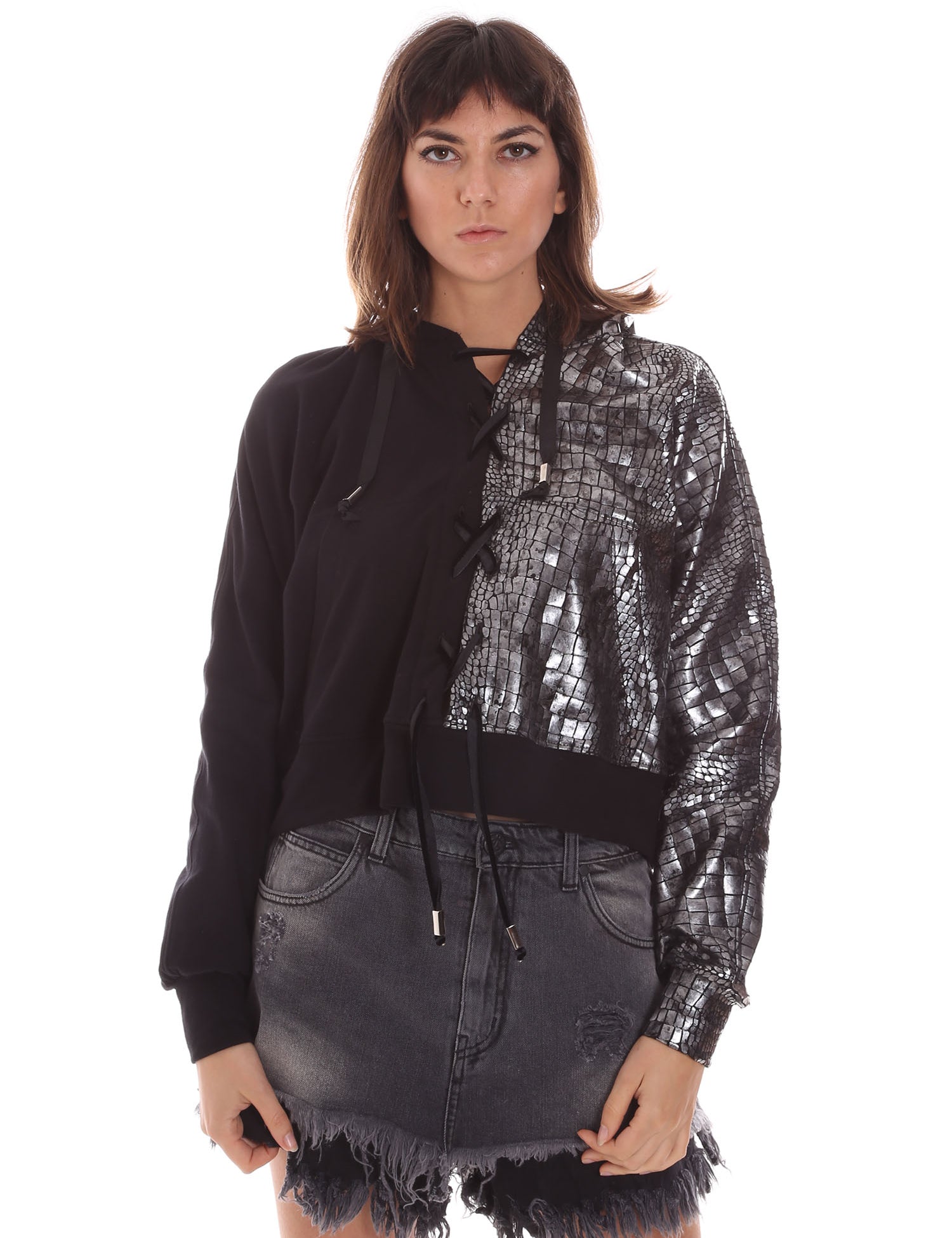 Felpe Nero Argento Jijil