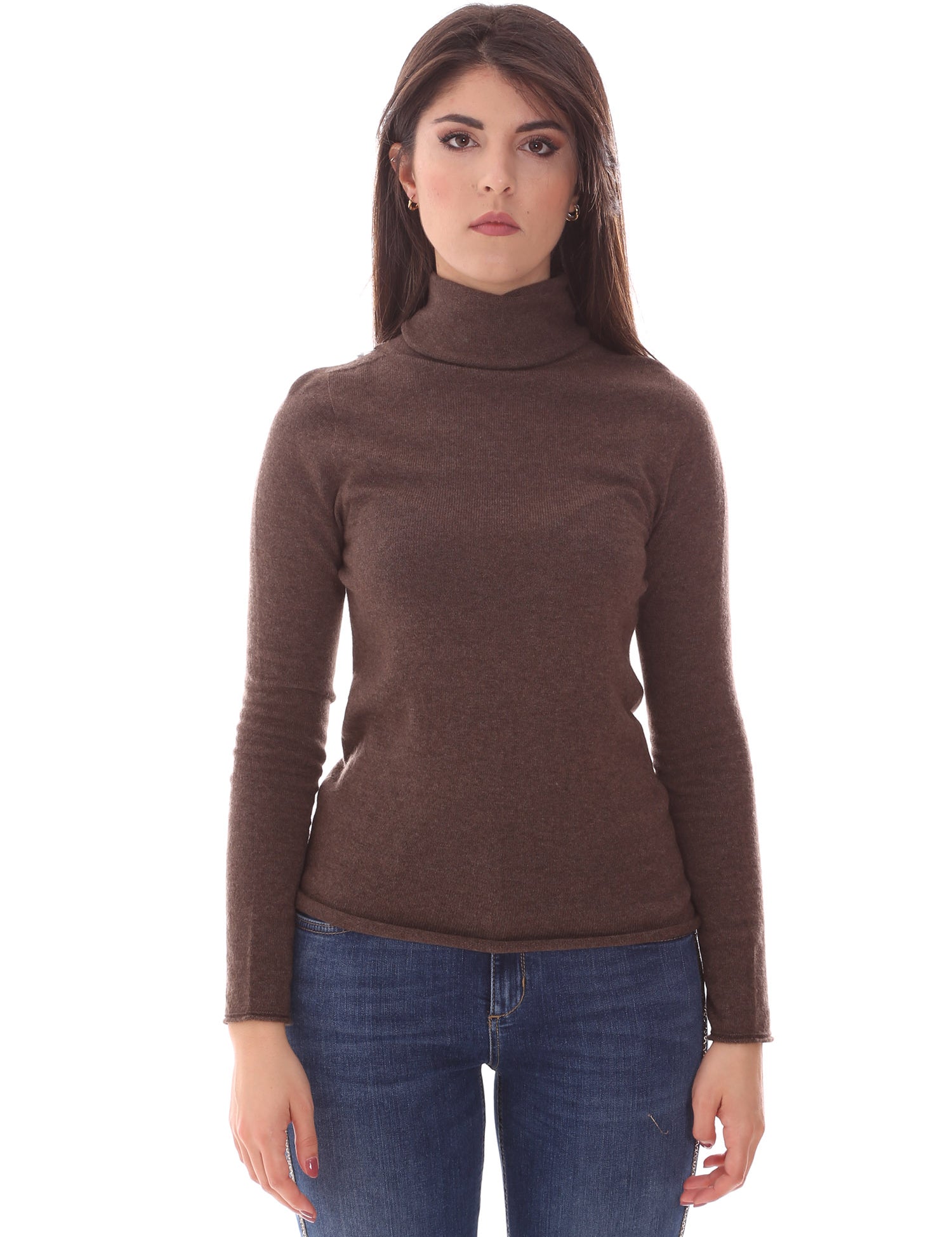 Maglie a collo alto Marrone Pianura Studio