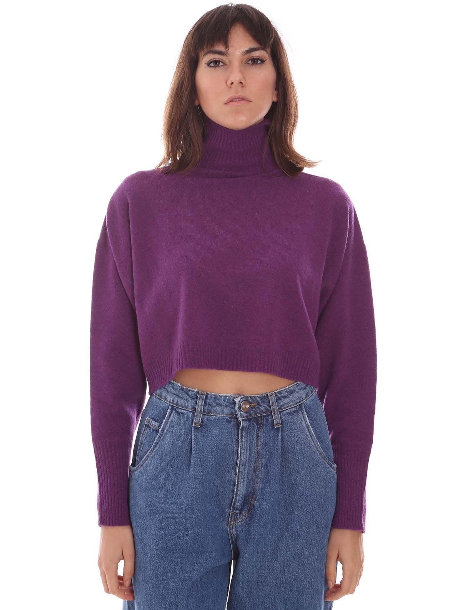 Maglie a collo alto Viola Pianura Studio