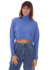 Maglie a collo alto Blu Chiaro Pianura Studio