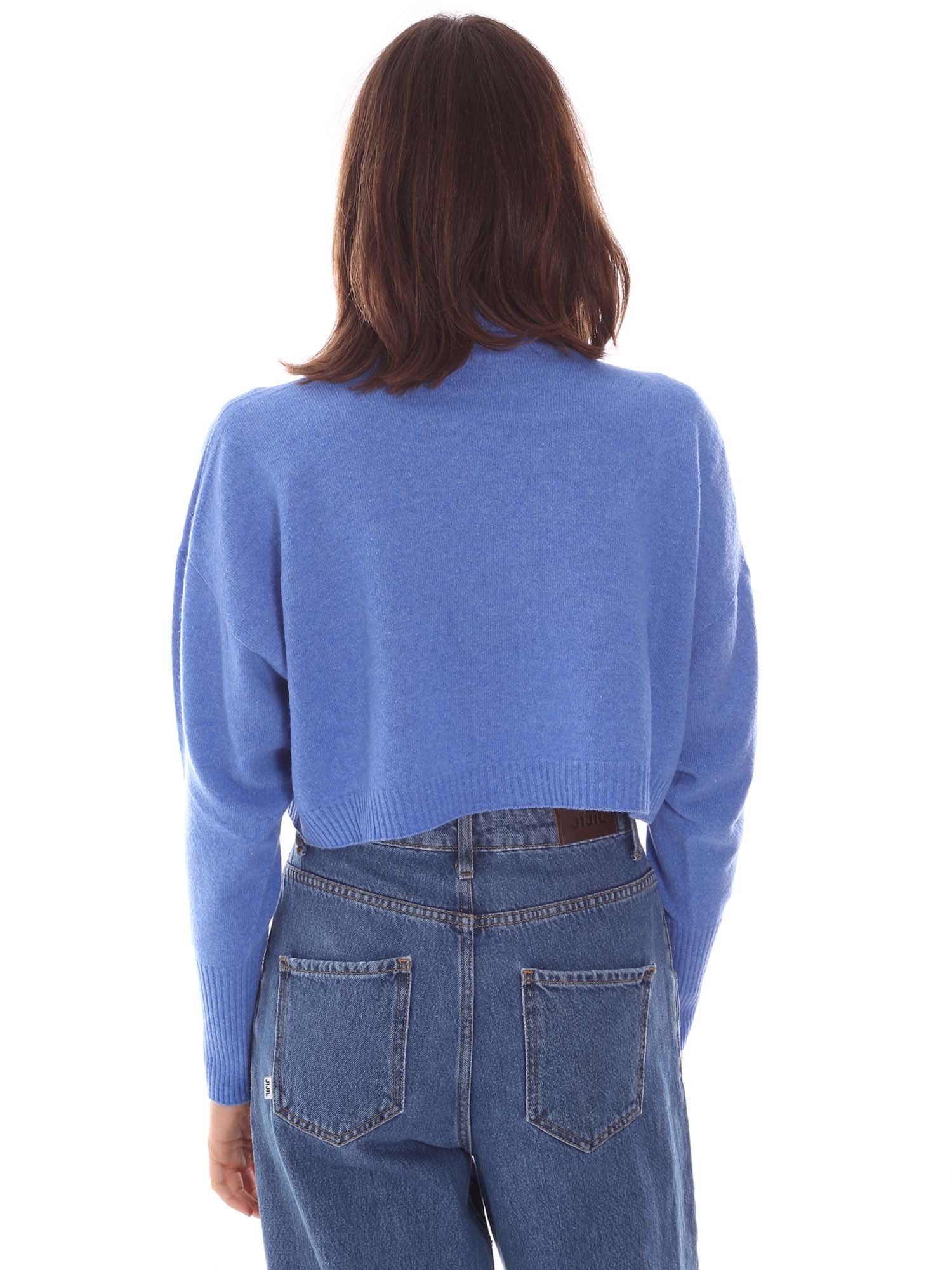 Maglie a collo alto Blu Chiaro Pianura Studio