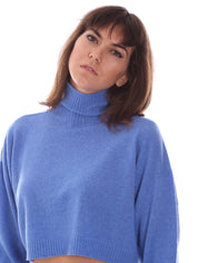 Maglie a collo alto Blu Chiaro Pianura Studio