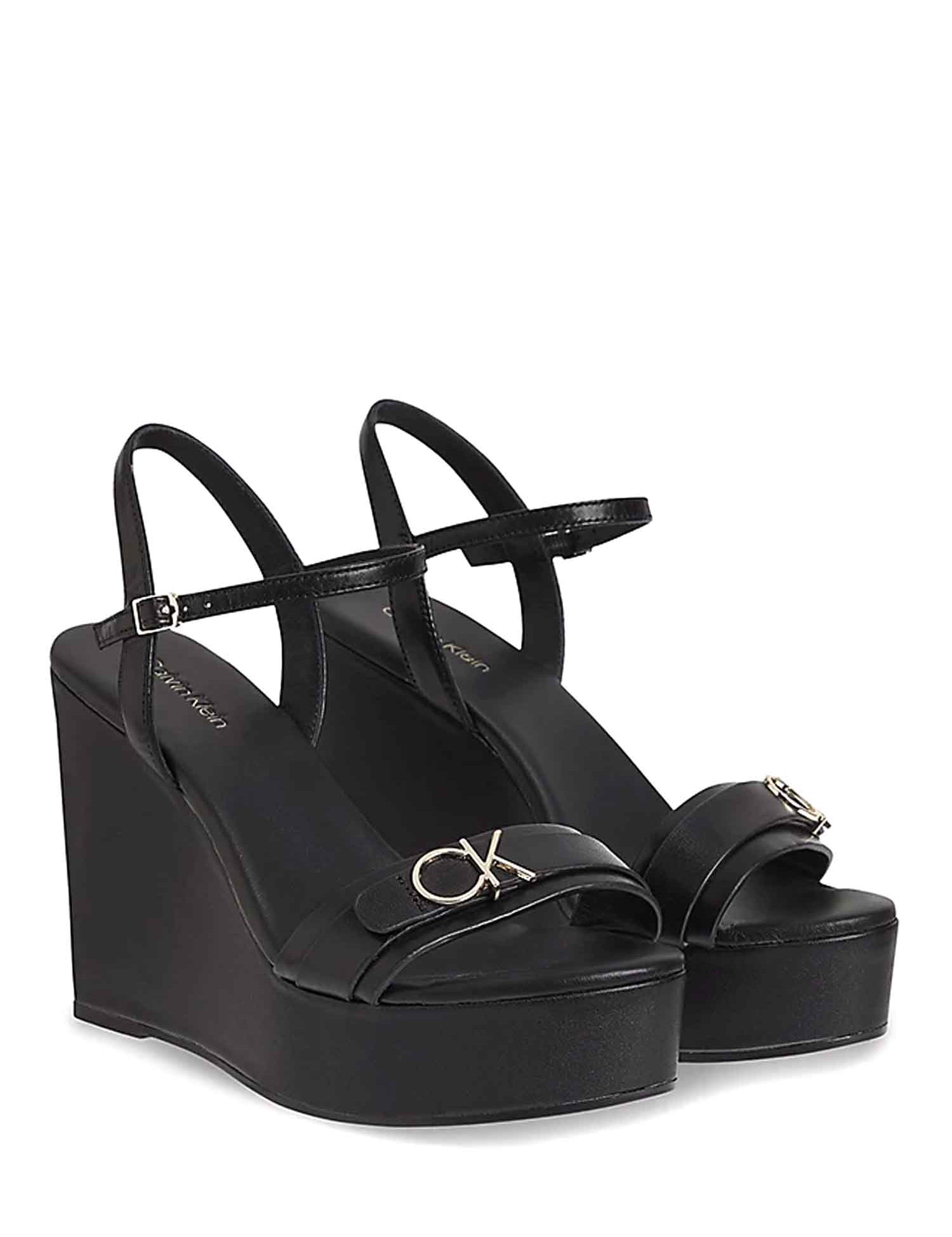 Sandali zeppa Nero Calvin Klein