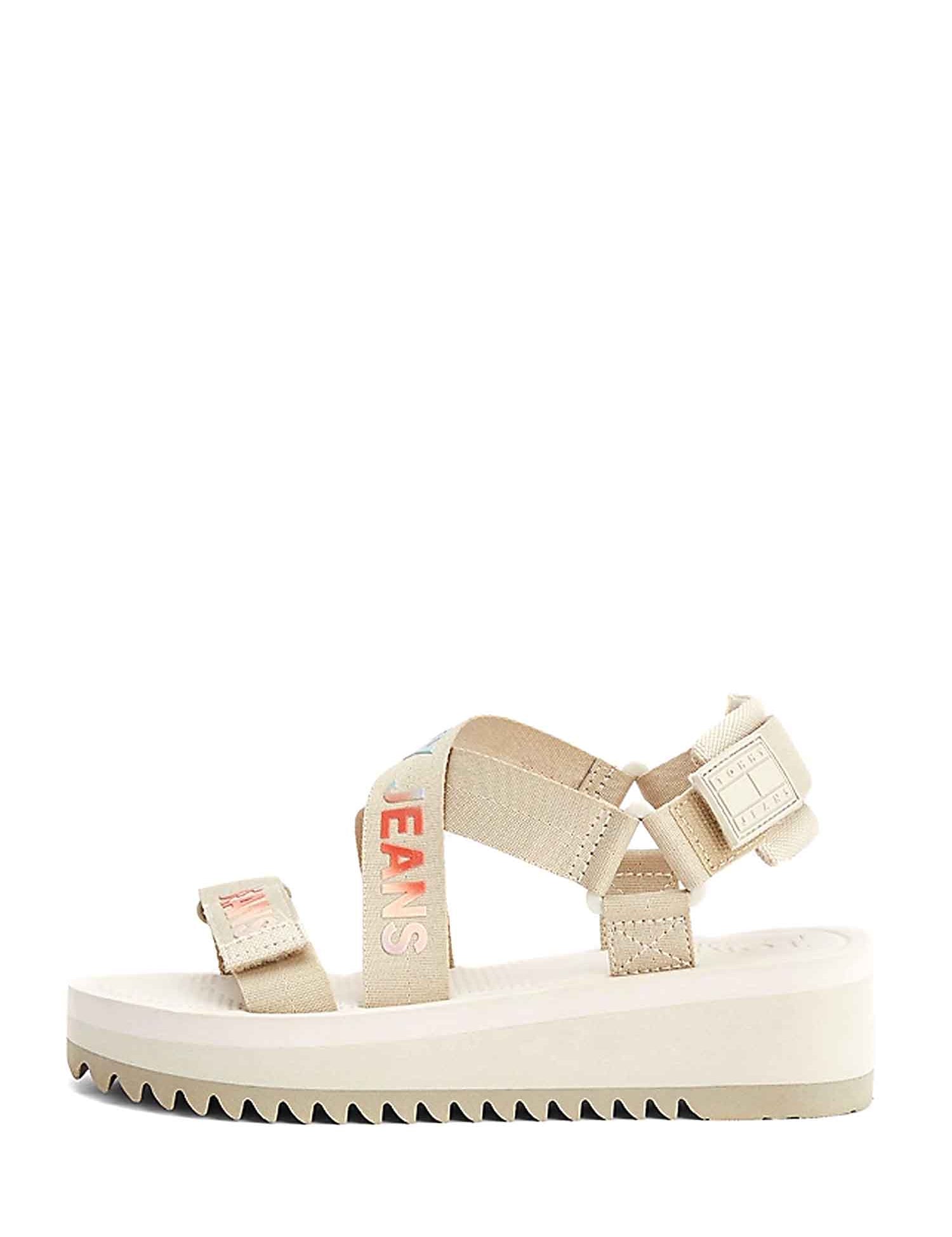 Sandali con strappi Beige Tommy Jeans
