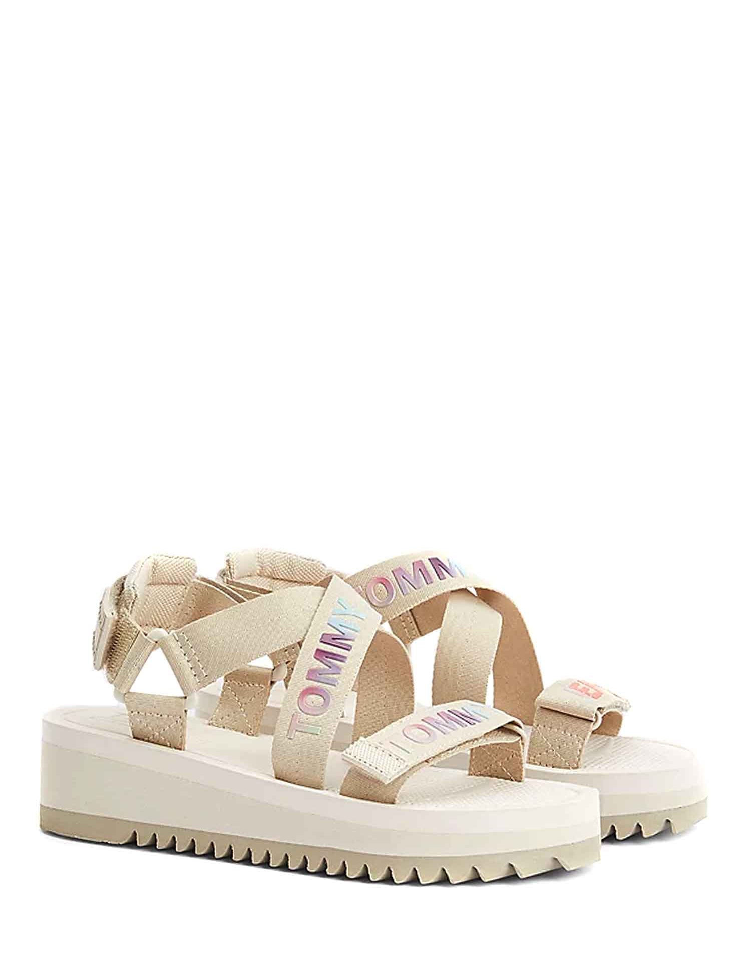 Sandali con strappi Beige Tommy Jeans