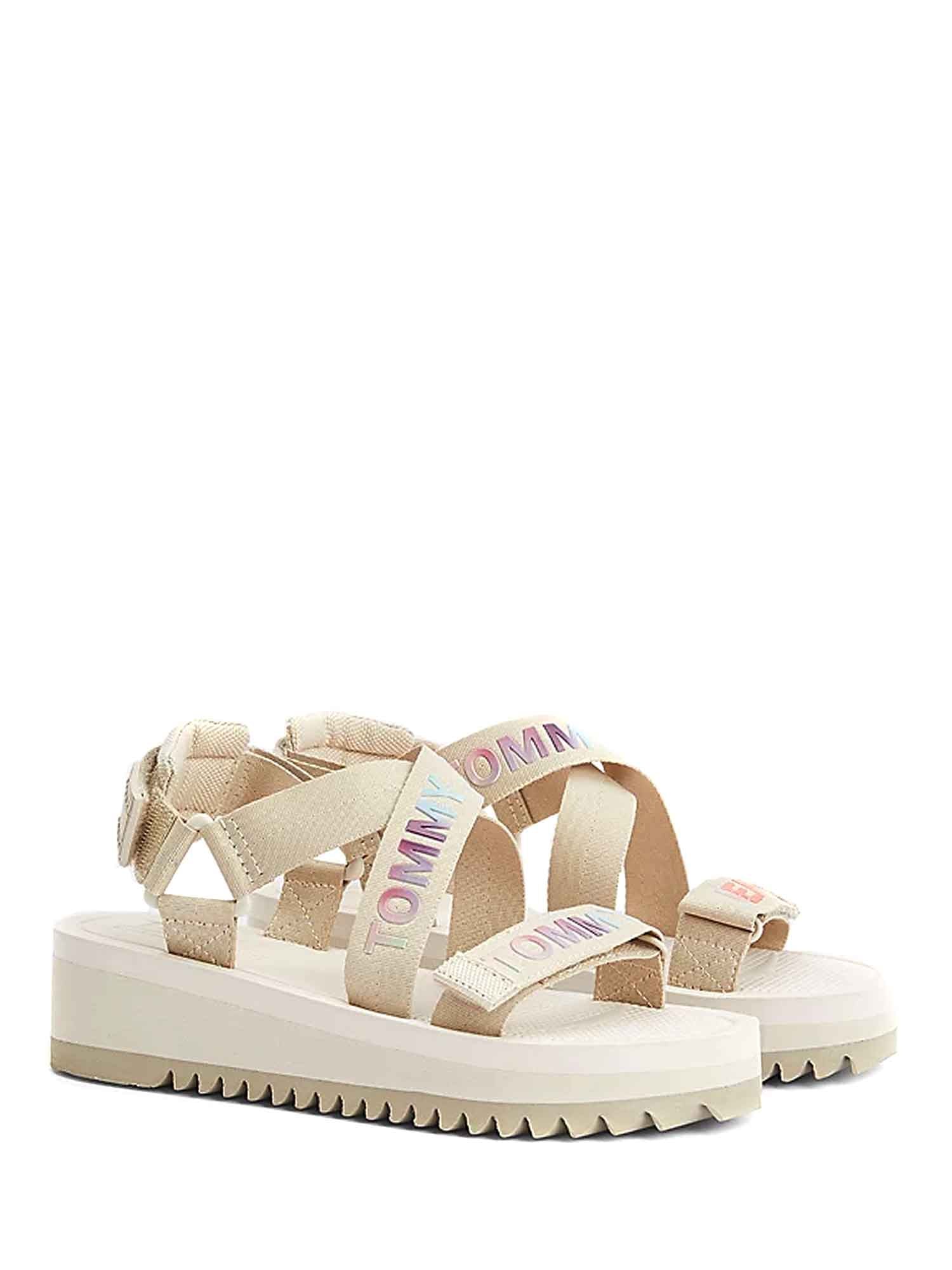 Sandali con strappi Beige Tommy Jeans