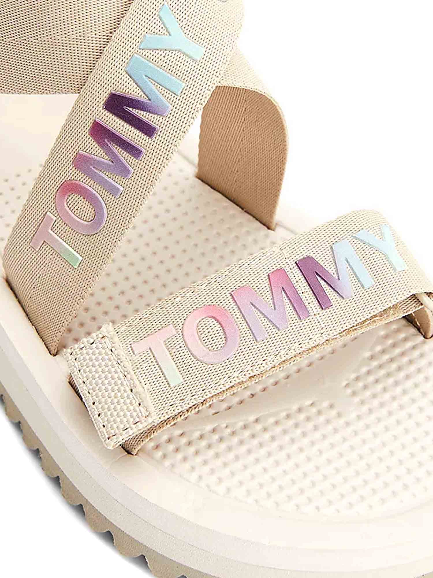 Sandali con strappi Beige Tommy Jeans