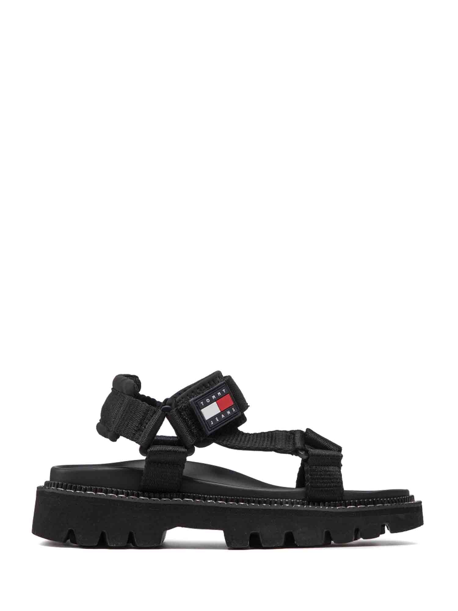 Sandali con strappi Nero Tommy Jeans