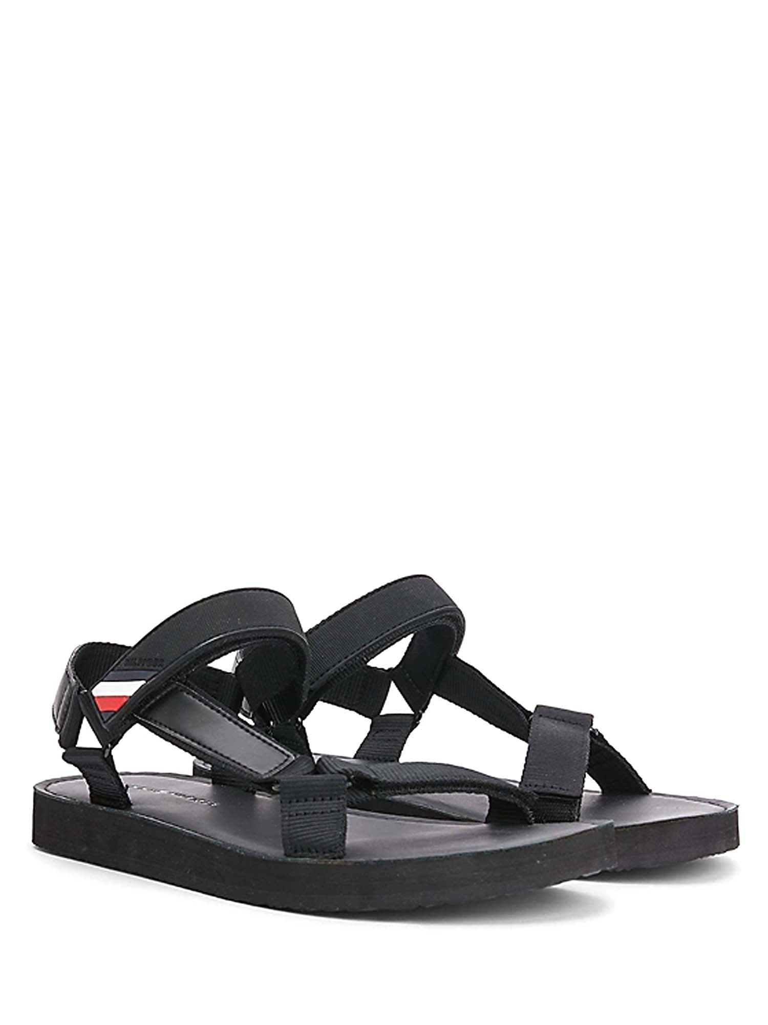 Sandali con strappi Nero Tommy Hilfiger