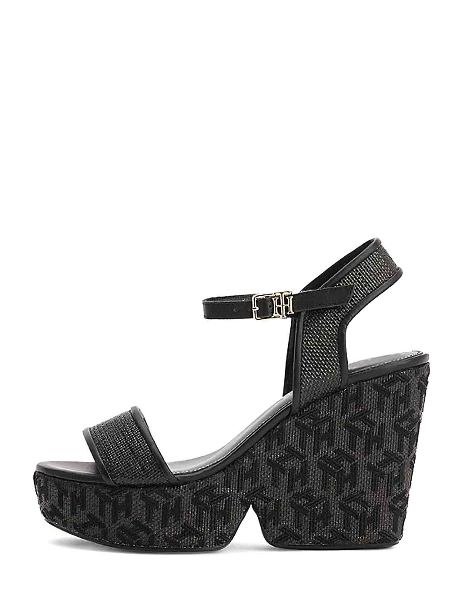 Sandali zeppa Nero Tommy Hilfiger