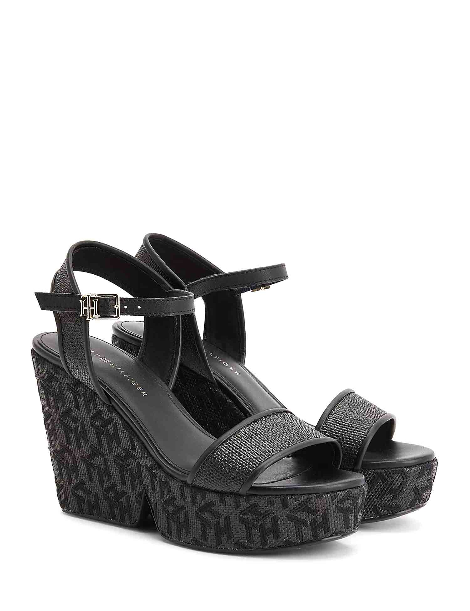Sandali zeppa Nero Tommy Hilfiger