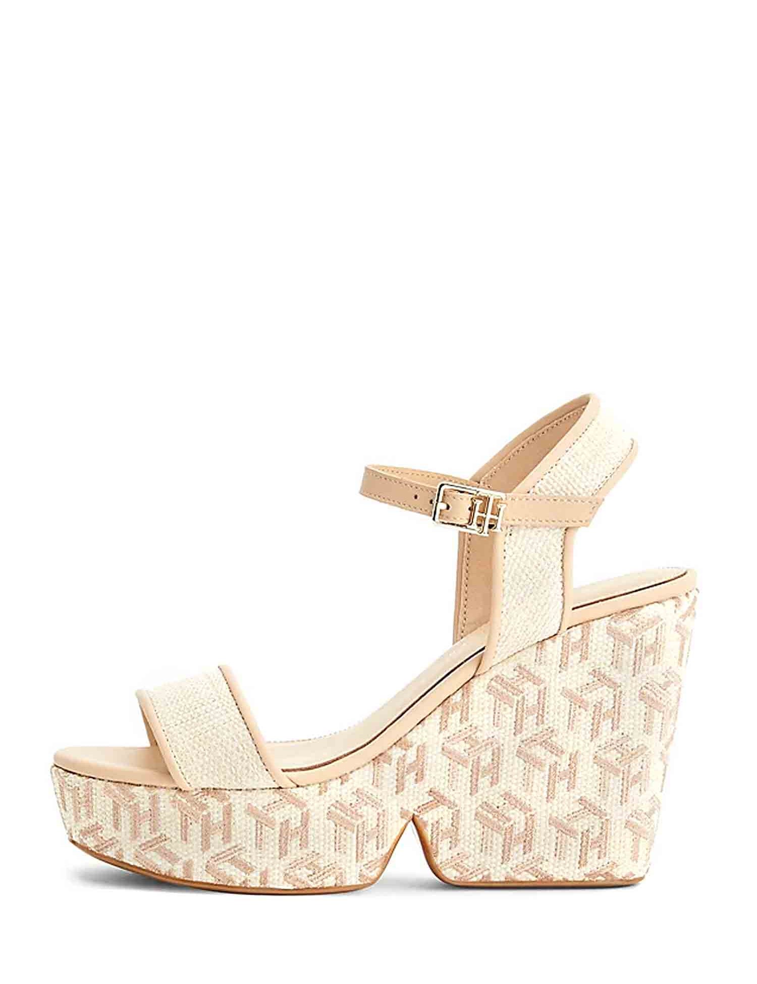Sandali zeppa Beige Tommy Hilfiger